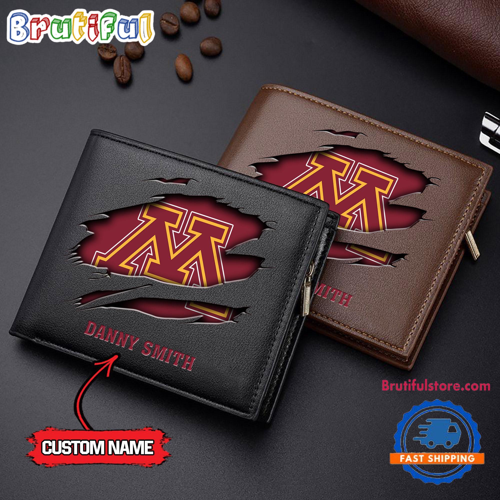 NCAA Minnesota Golden Gophers Sporty Custom Men's Leather Wallet