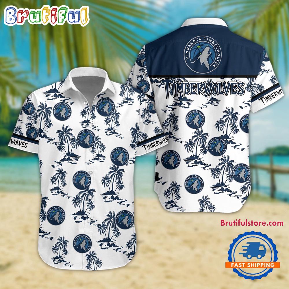 NCAA Minnesota Timberwolves Sporty Aloha Summer Hawaiian Shirt