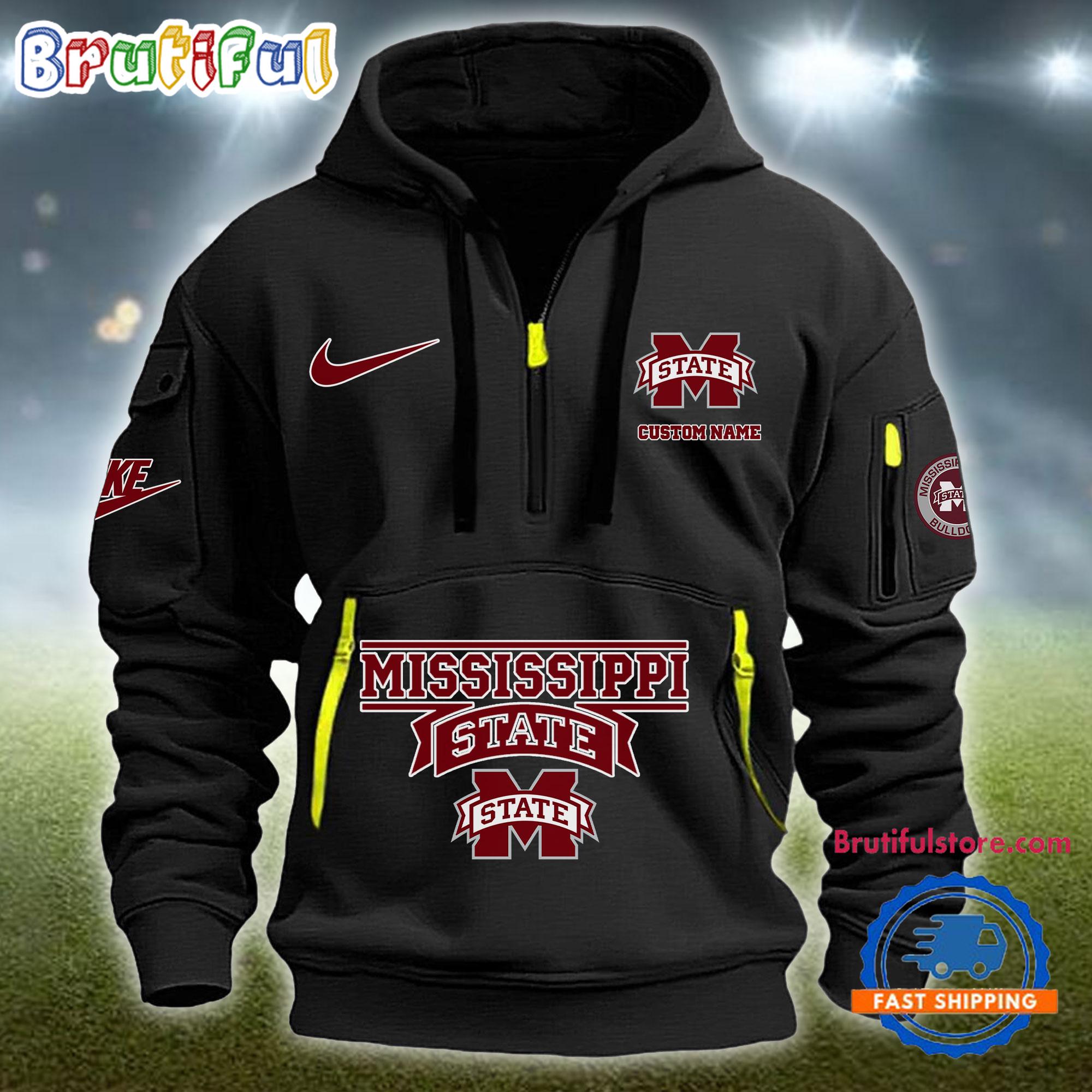 NCAA Mississippi State Bulldogs Heavy Hoodie, Sporty Quarter Zip Hoodie