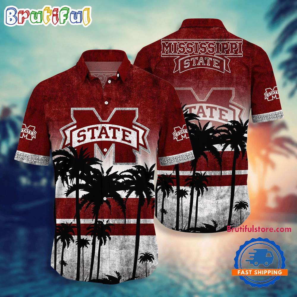 NCAA Mississippi State Bulldogs Palm Tree Tropical Summer Beach Hawaiian Shirt