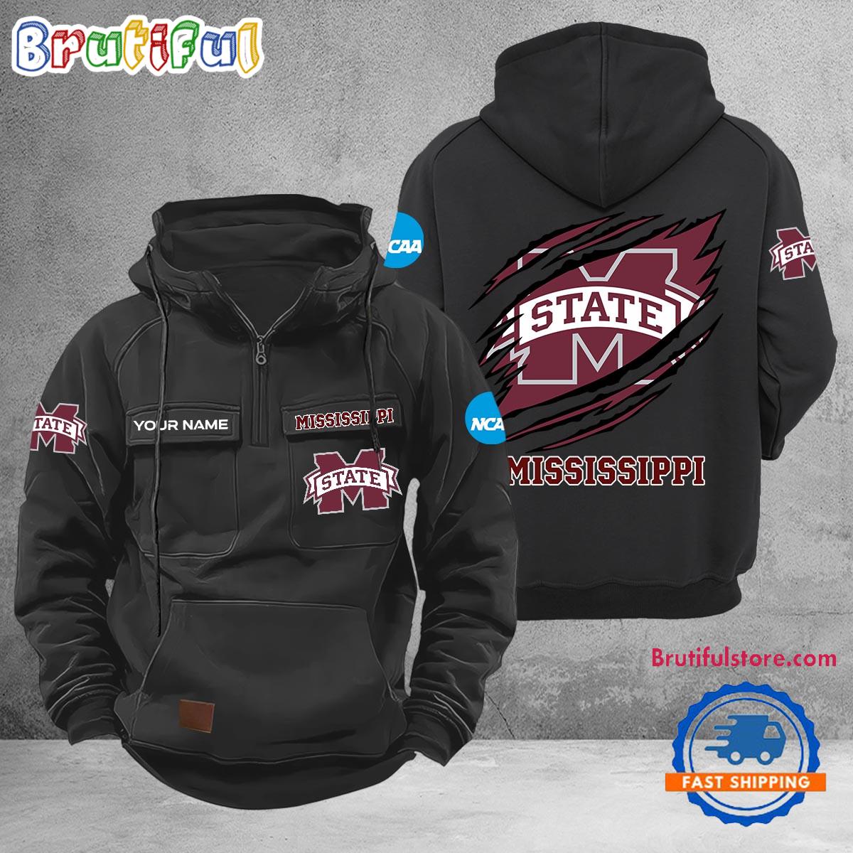 NCAA Mississippi State Bulldogs Sport Team Design Logo Name Cargo Hoodie