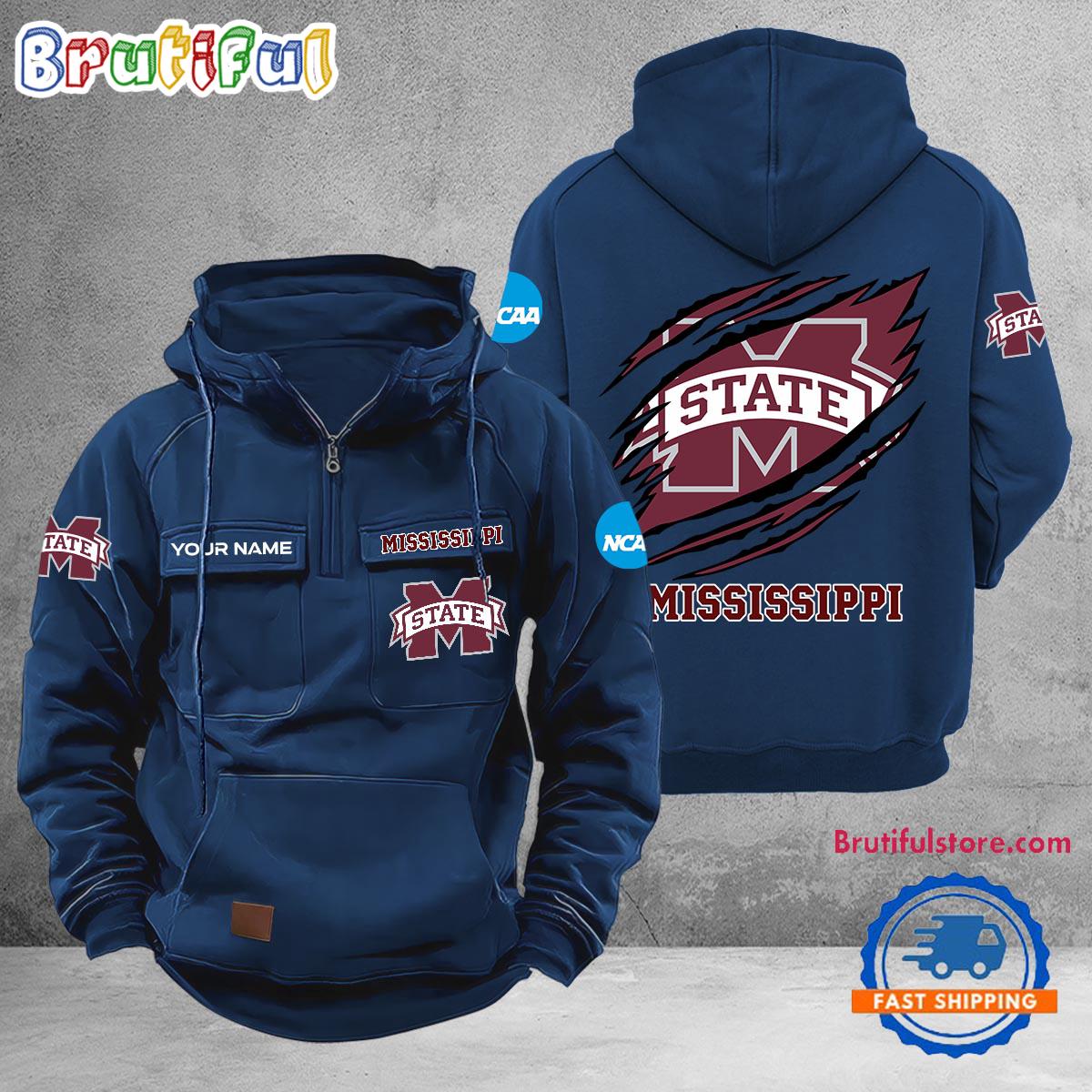 NCAA Mississippi State Bulldogs Sport Team Design Logo Name Cargo Hoodie