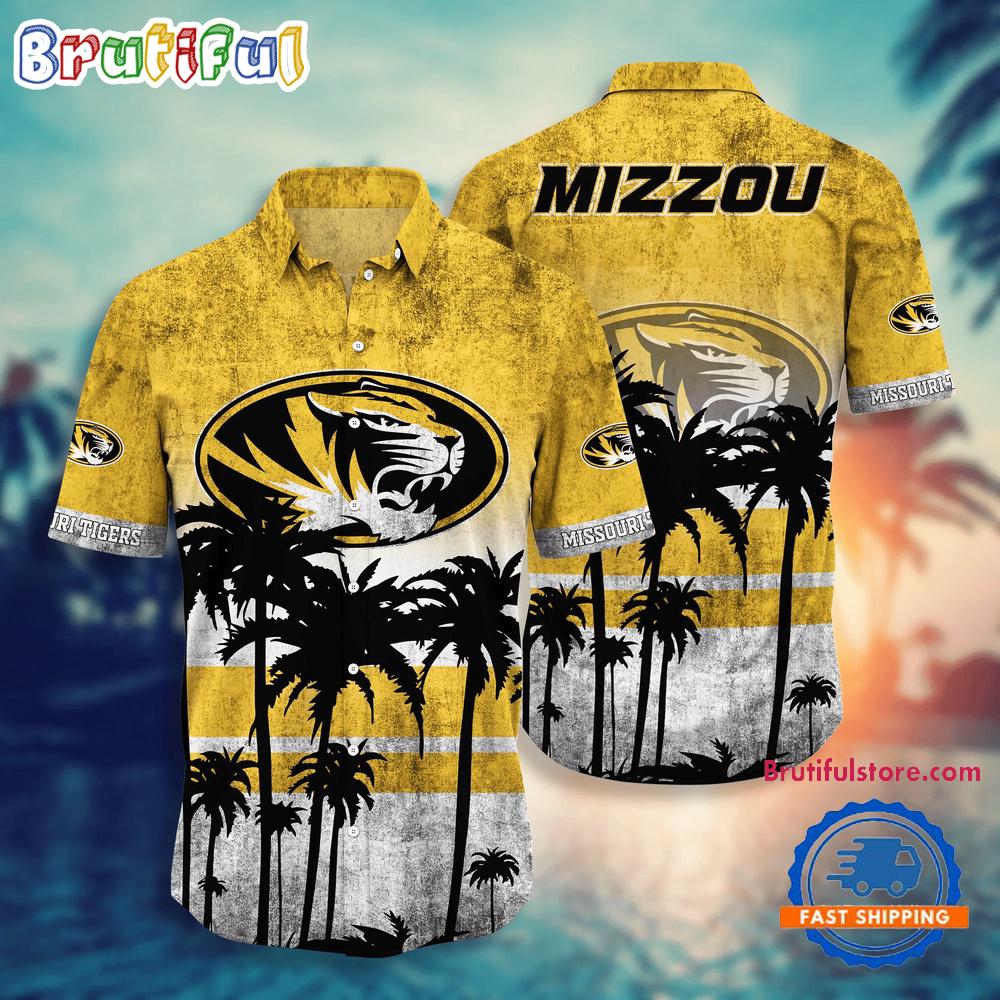 NCAA Missouri Tigers Palm Tree Tropical Summer Beach Hawaiian Shirt
