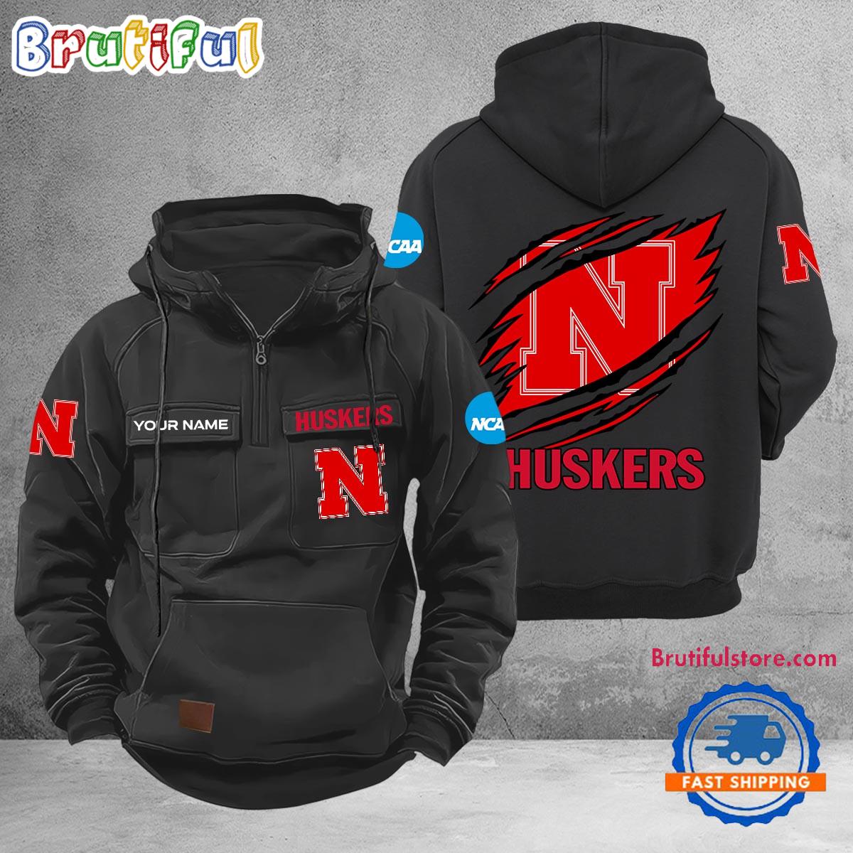 NCAA Nebraska Cornhuskers Sport Team Design Logo Name Cargo Hoodie