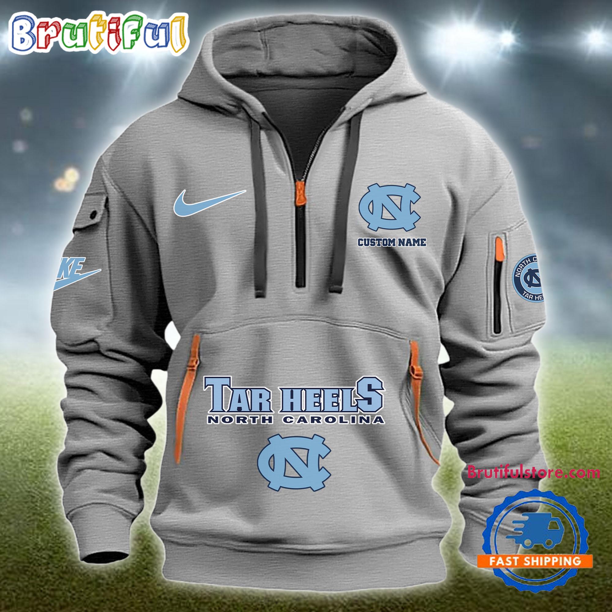 NCAA North Carolina Tar Heels Heavy Hoodie, Sporty Quarter Zip Hoodie