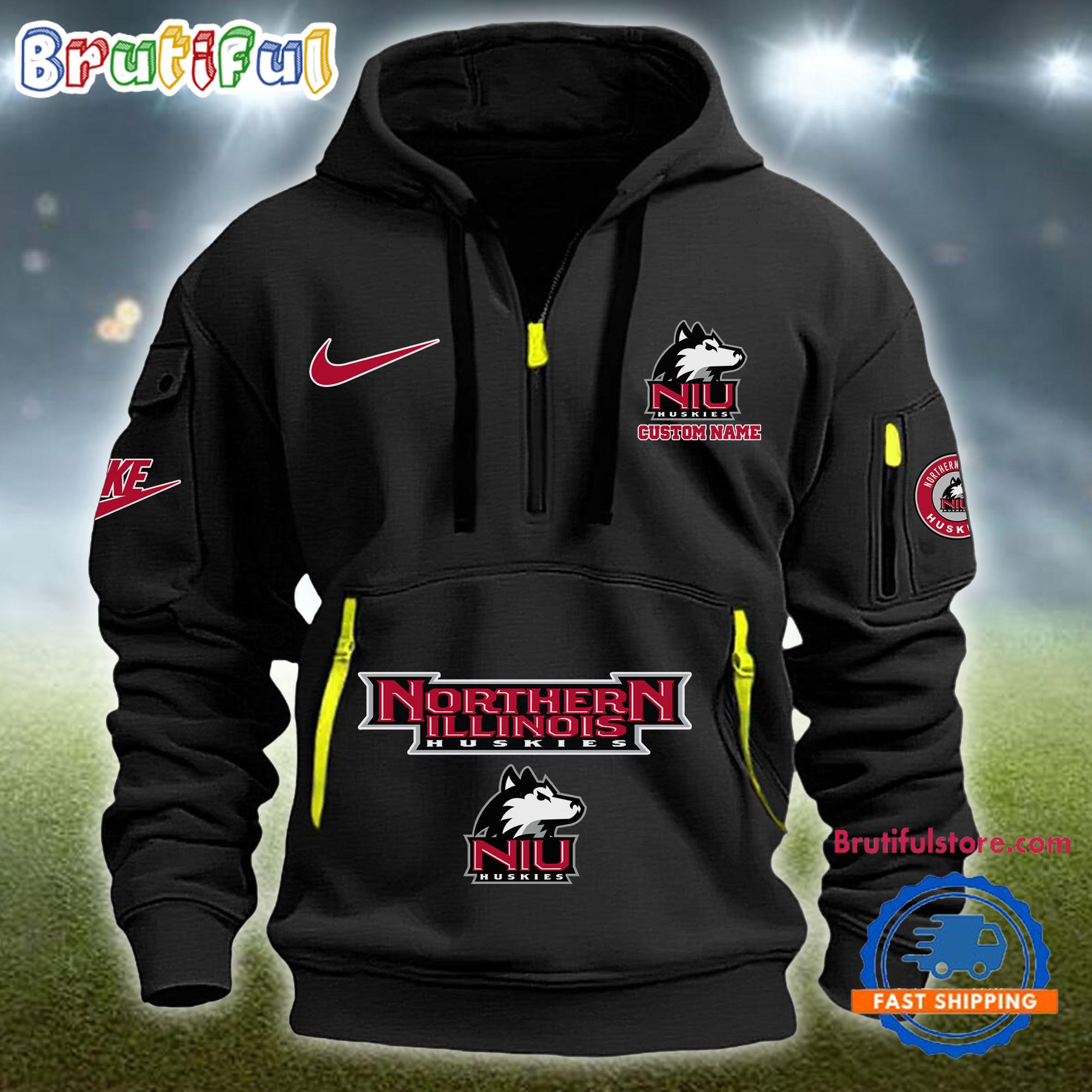 NCAA Northern Illinois Huskies Heavy Hoodie, Sporty Quarter Zip Hoodie
