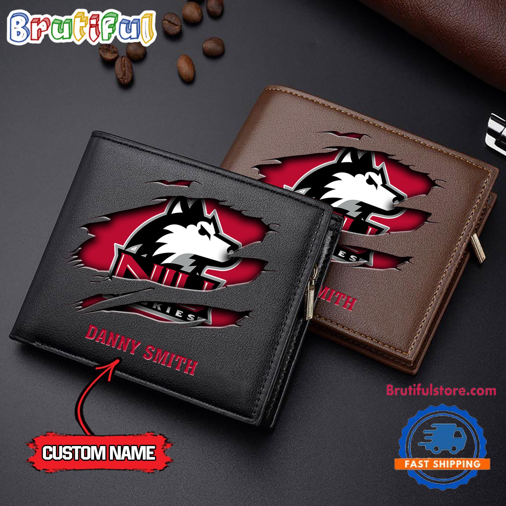 NCAA Northern Illinois Huskies Sporty Custom Men's Leather Wallet