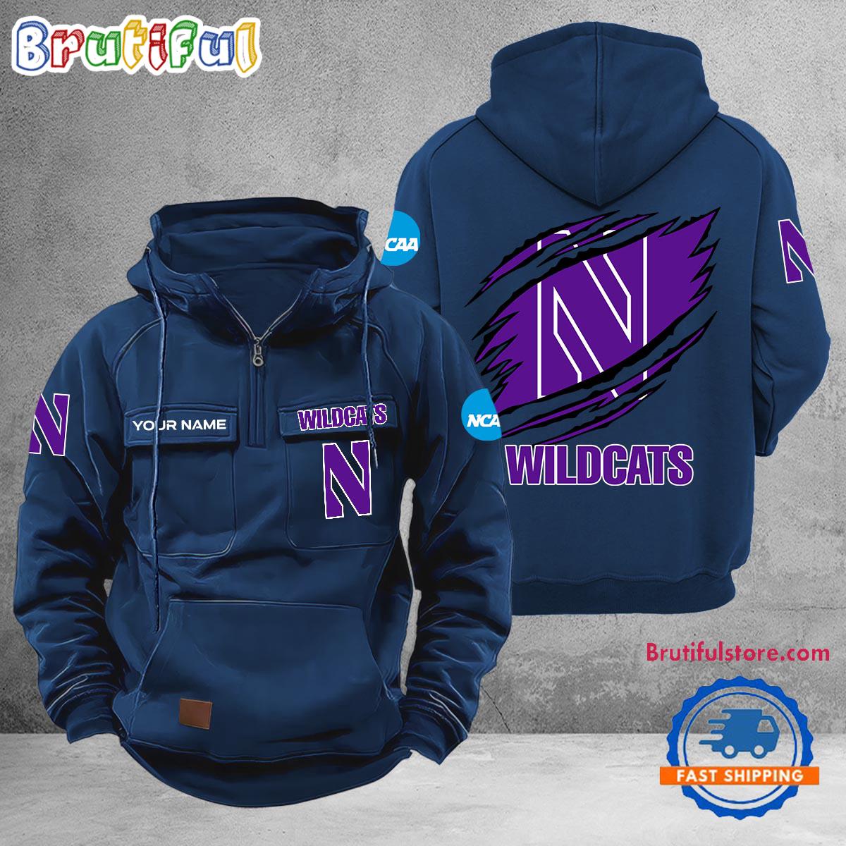 NCAA Northwestern Wildcats Sport Team Design Logo Name Cargo Hoodie