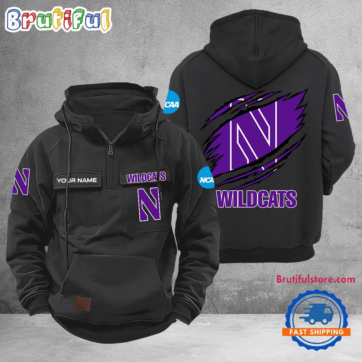 NCAA Northwestern Wildcats Sport Team Design Logo Name Cargo Hoodie