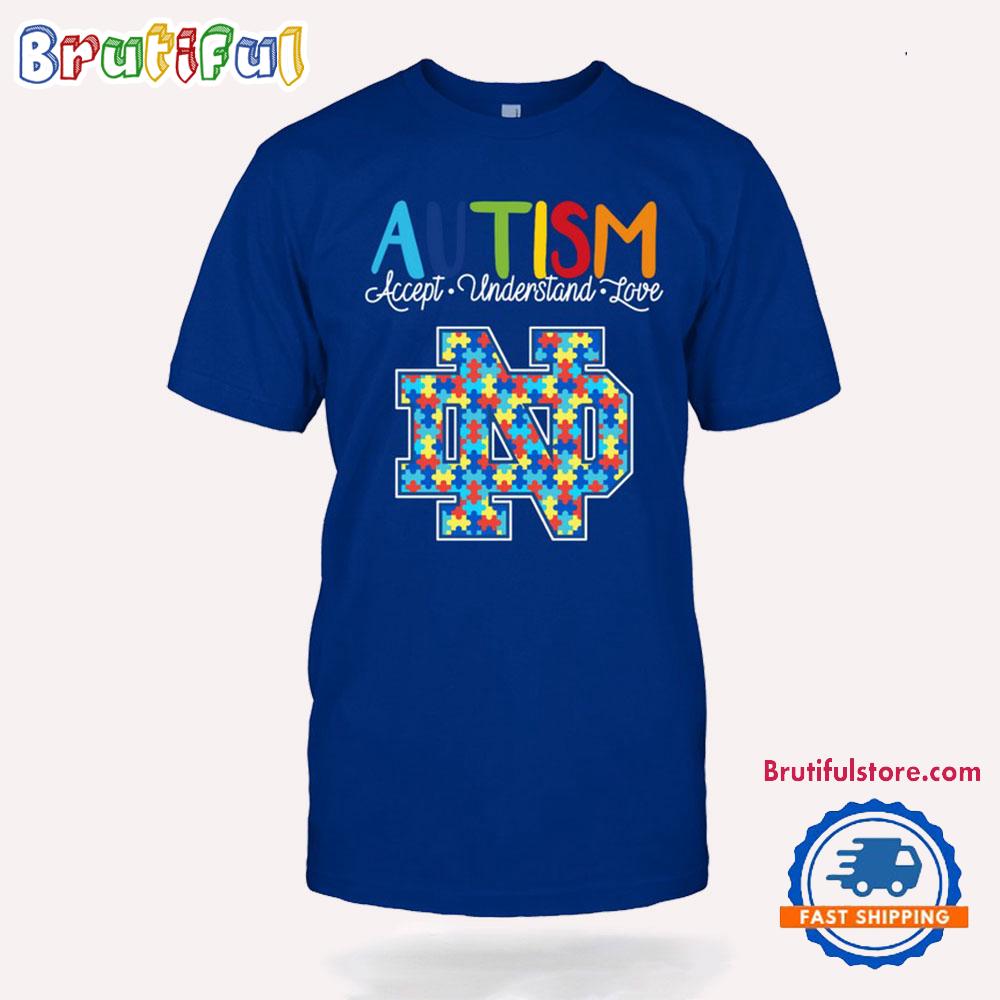 NCAA Notre Dame Fighting Irish Autism Accept Understand Love T-Shirt