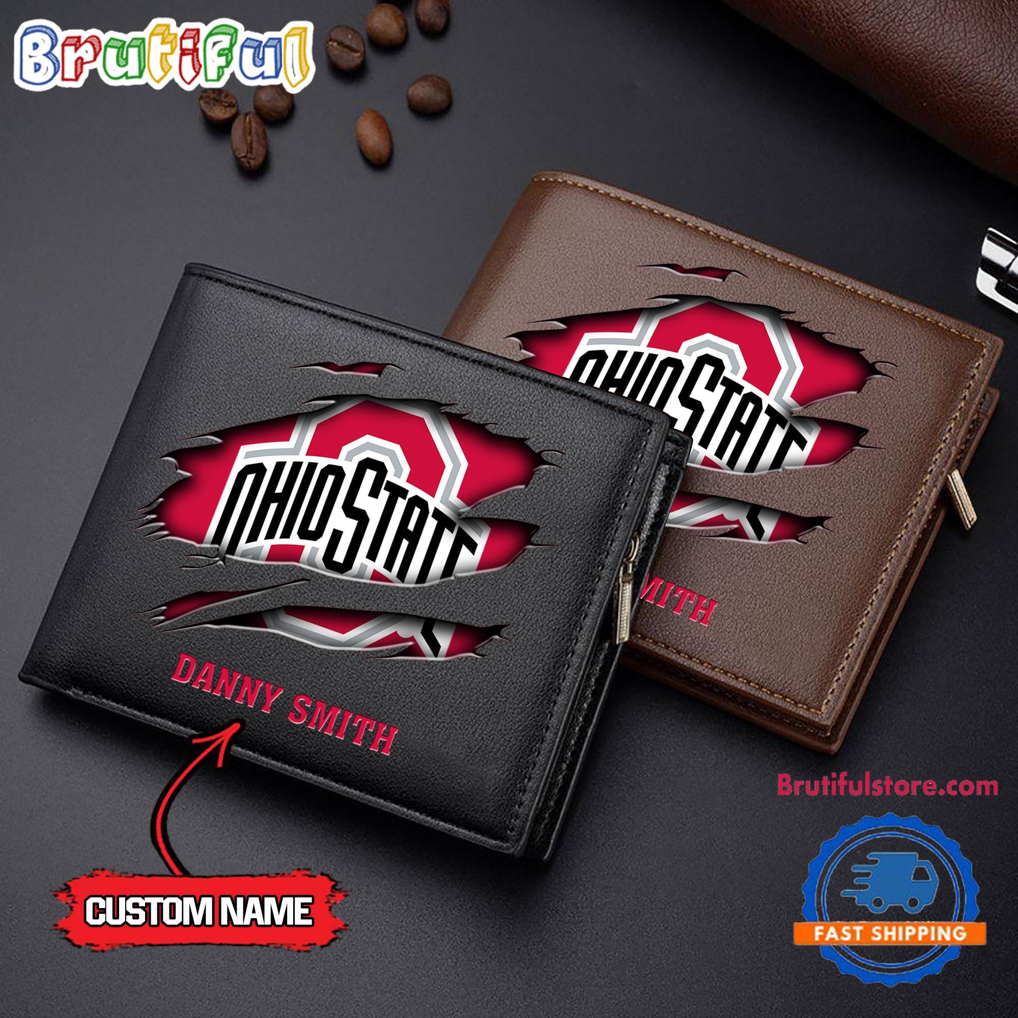 NCAA Ohio State Buckeyes Sporty Custom Men's Leather Wallet