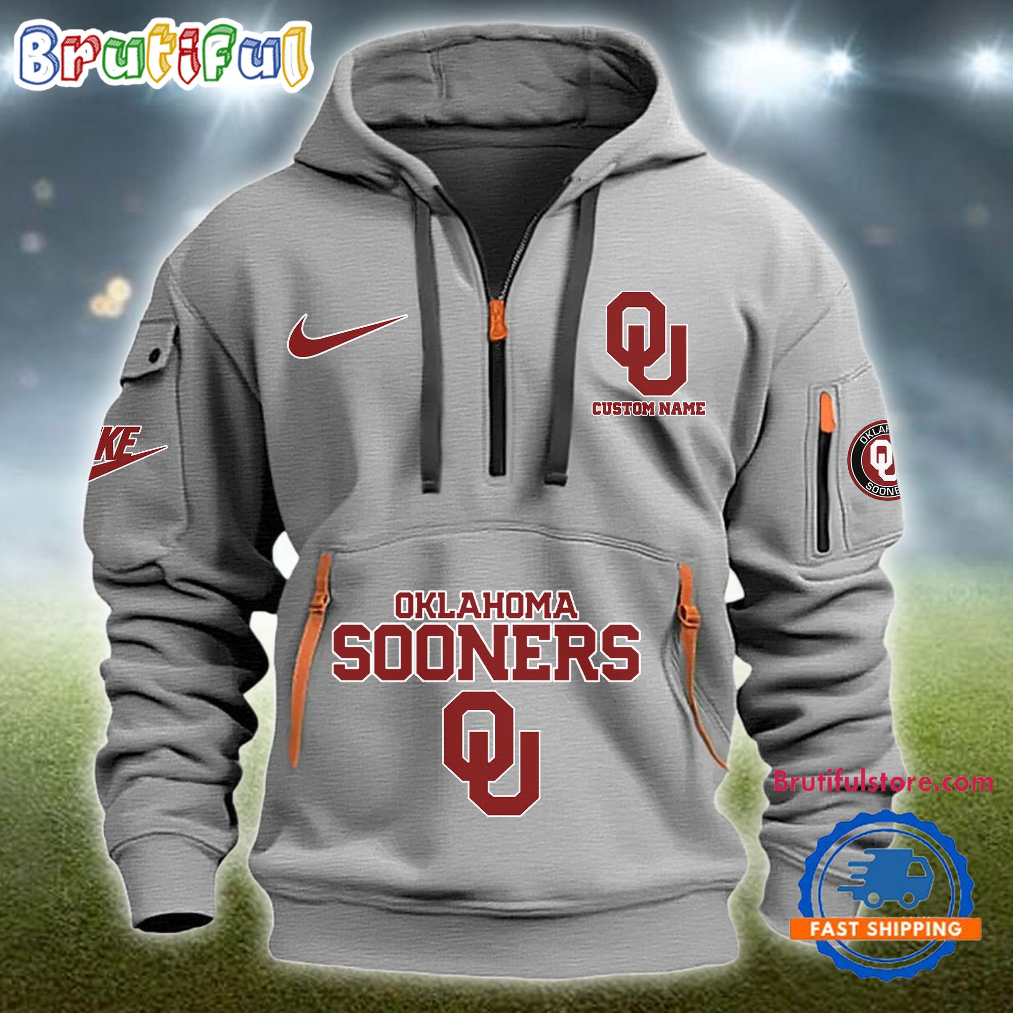 NCAA Oklahoma Sooners Heavy Hoodie, Sporty Quarter Zip Hoodie