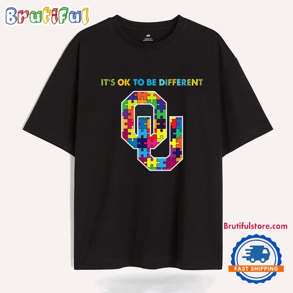 NCAA Oklahoma Sooners Special Autism Awareness It's Ok To Be Different T-Shirt