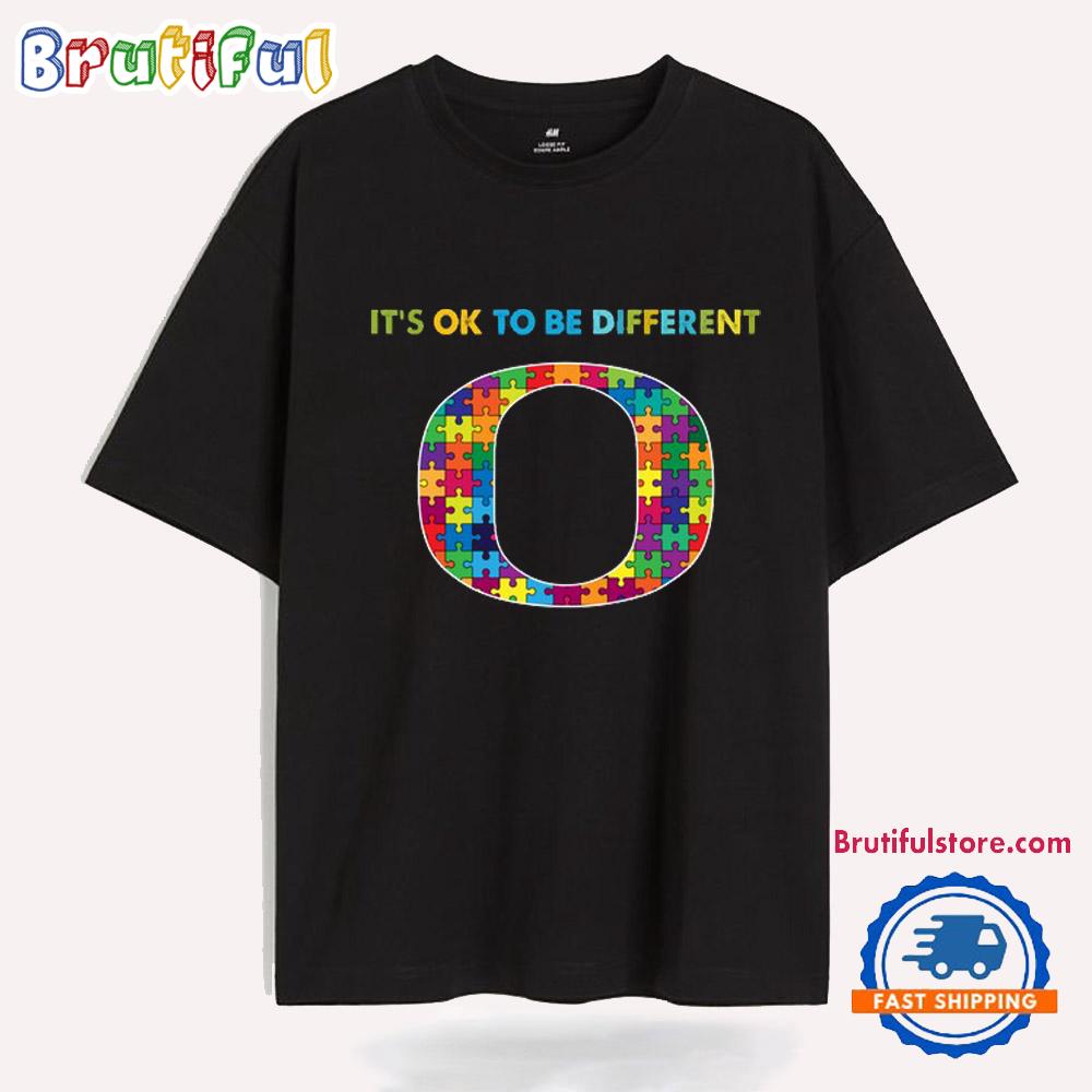 NCAA Oregon Ducks Special Autism Awareness It's Ok To Be Different T-Shirt