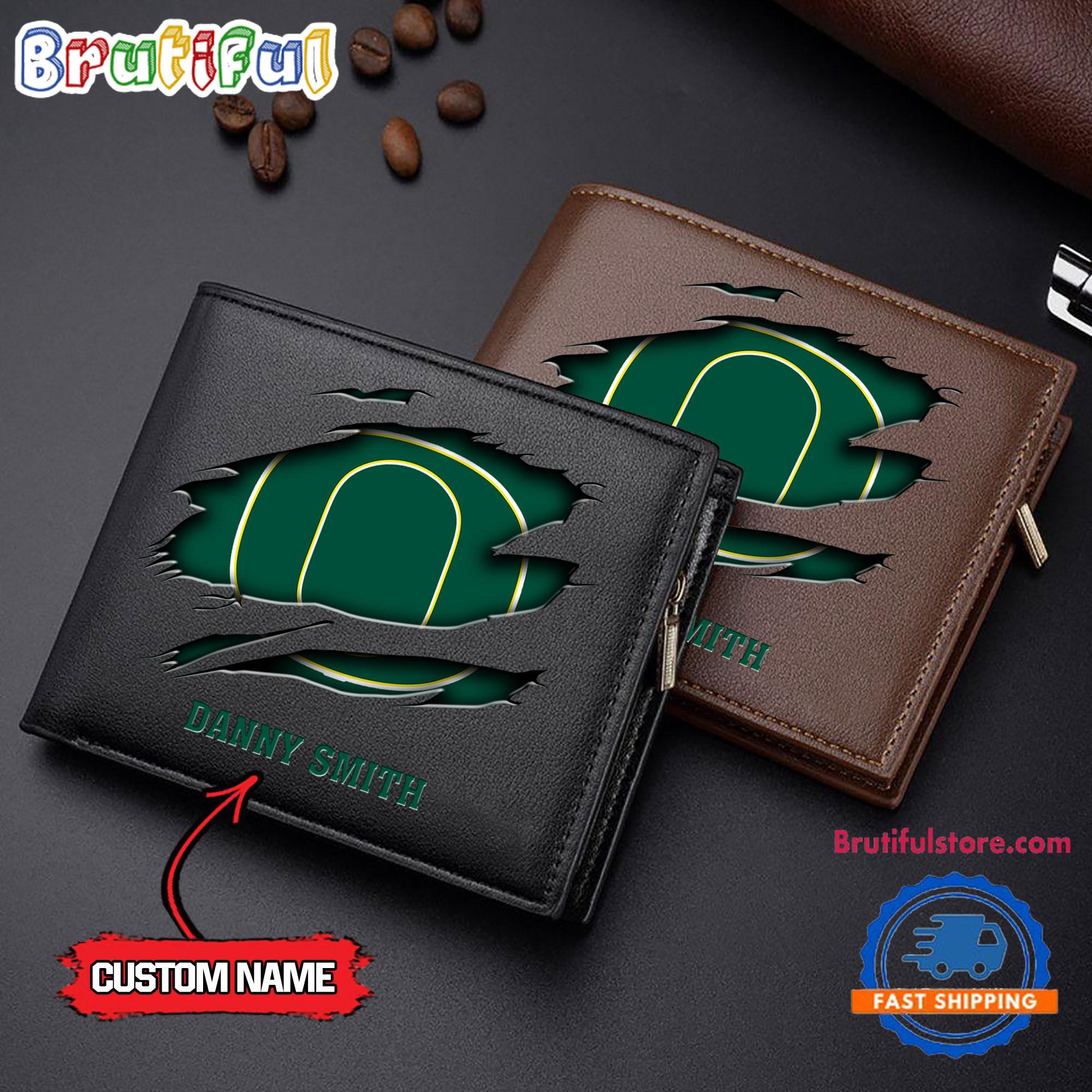 NCAA Oregon Ducks Sporty Custom Men's Leather Wallet