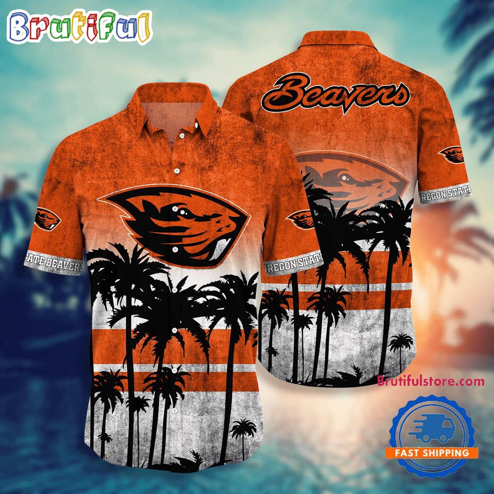 NCAA Oregon State Beavers Palm Tree Tropical Summer Beach Hawaiian Shirt