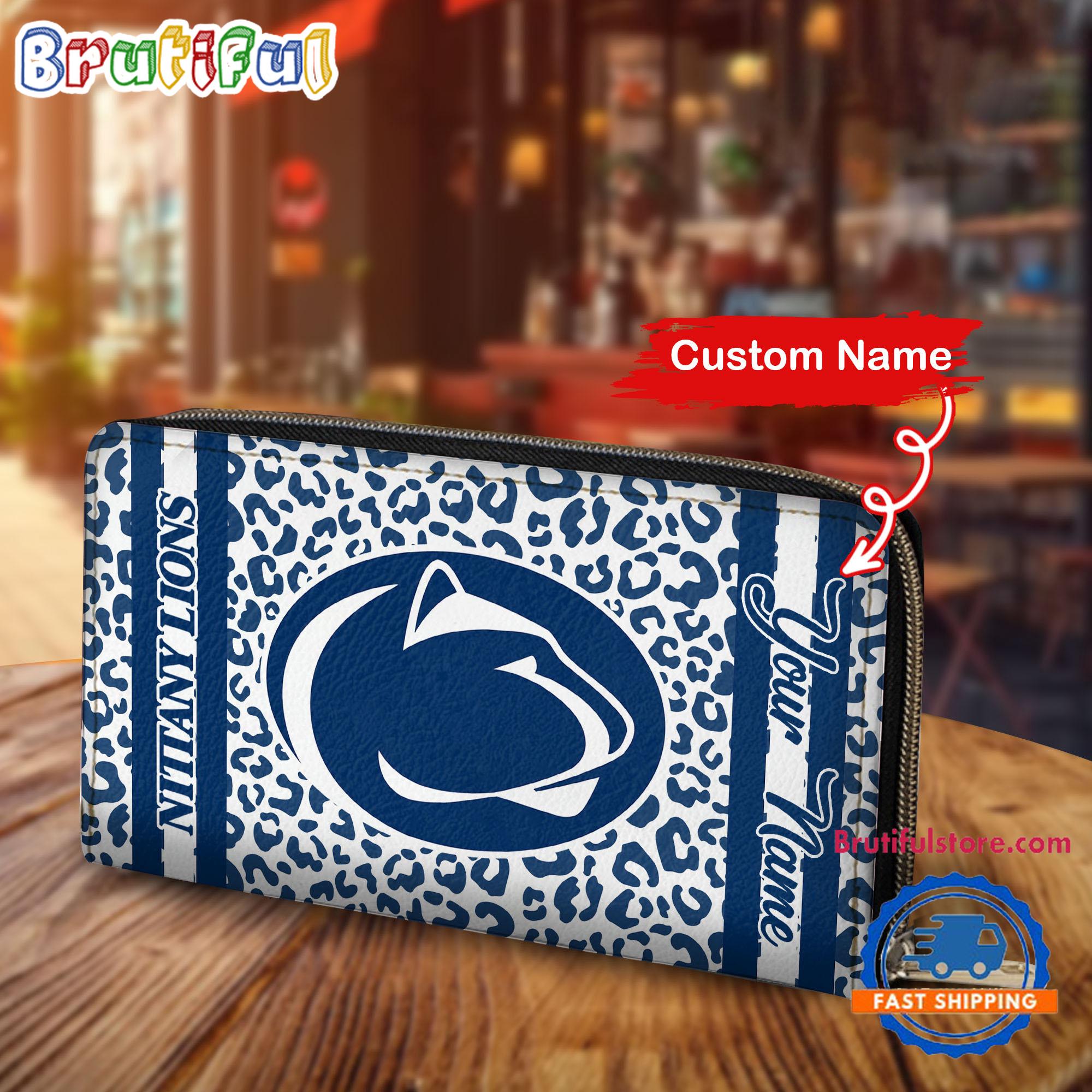 NCAA Penn State Nittany Lions Leopard Women's Zip Around Wallet, Sporty Women's Wallet