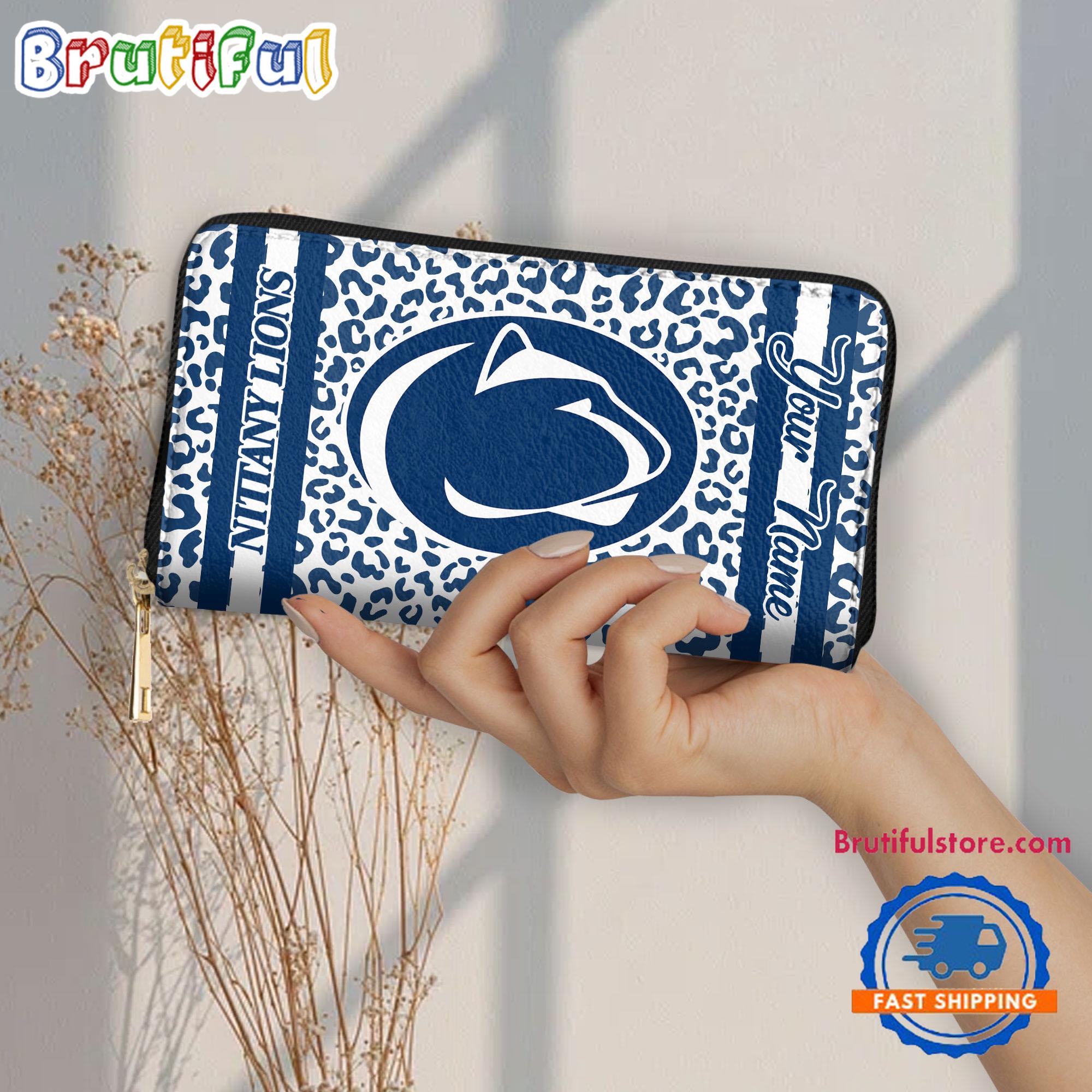 NCAA Penn State Nittany Lions Leopard Women's Zip Around Wallet, Sporty Women's Wallet