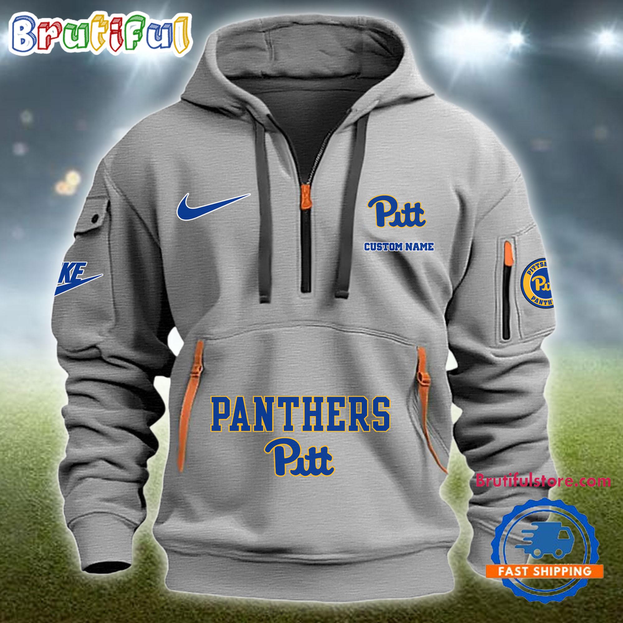 NCAA Pittsburgh Panthers Heavy Hoodie, Sporty Quarter Zip Hoodie