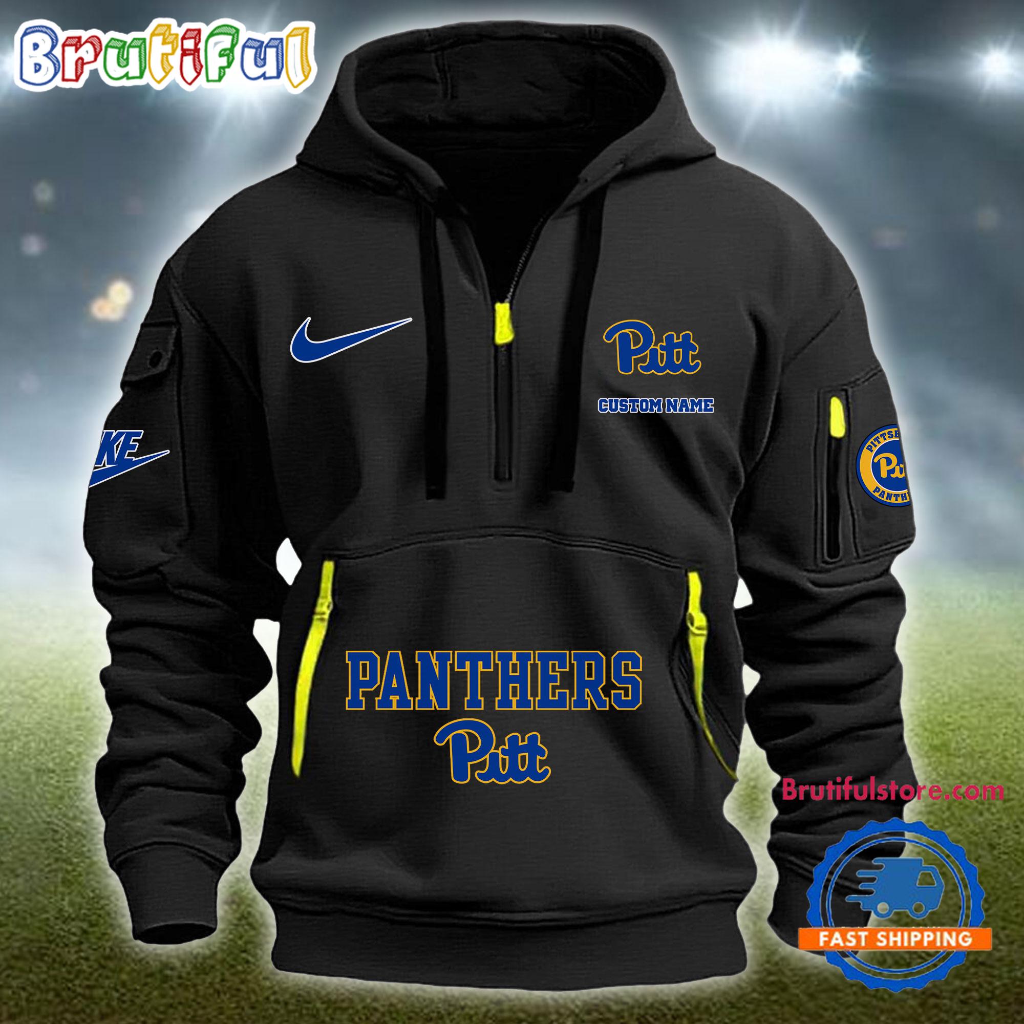 NCAA Pittsburgh Panthers Heavy Hoodie, Sporty Quarter Zip Hoodie