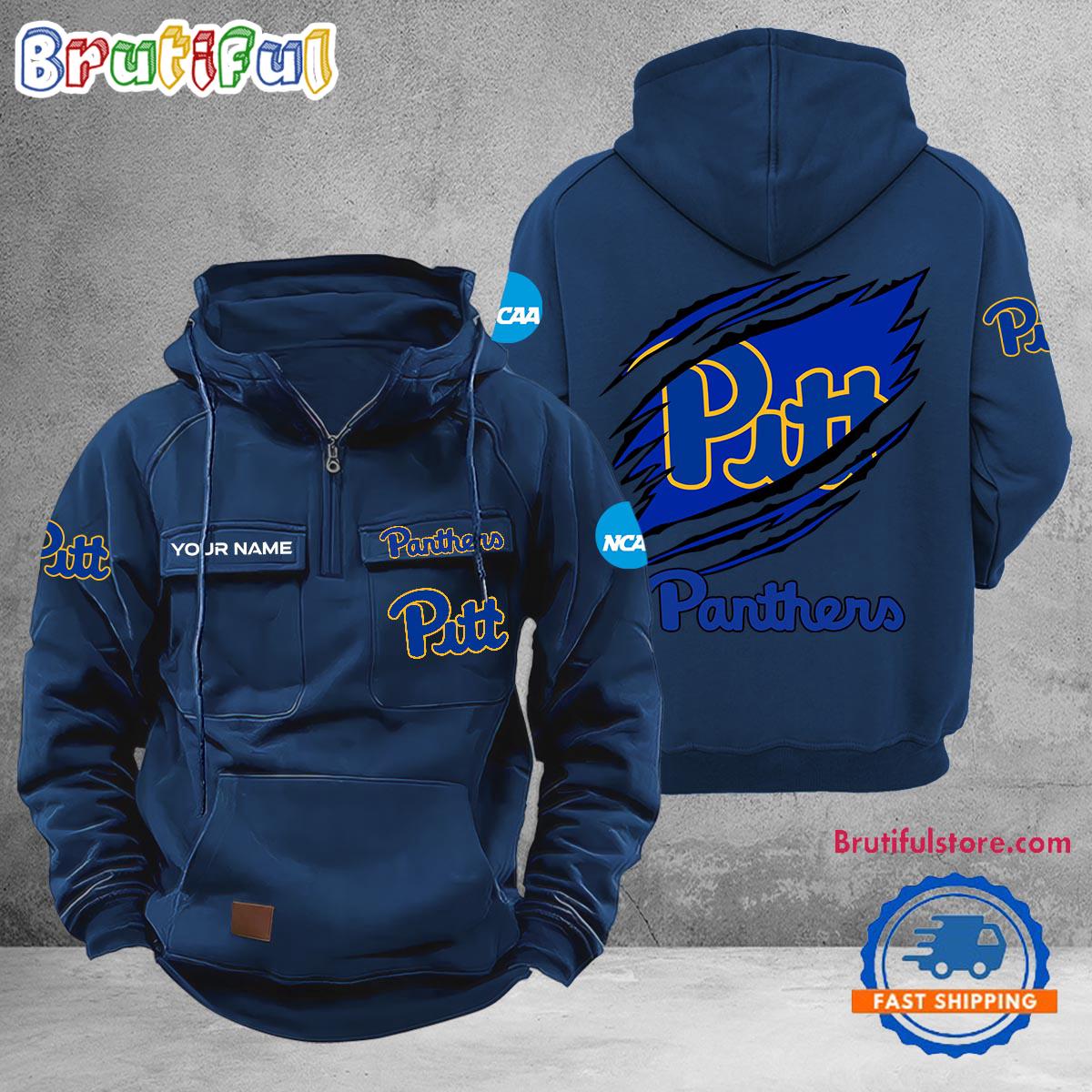 NCAA Pittsburgh Panthers Sport Team Design Logo Name Cargo Hoodie