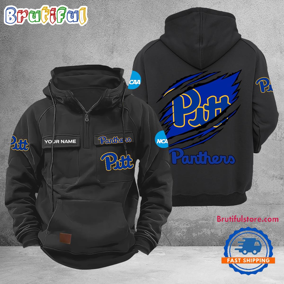 NCAA Pittsburgh Panthers Sport Team Design Logo Name Cargo Hoodie