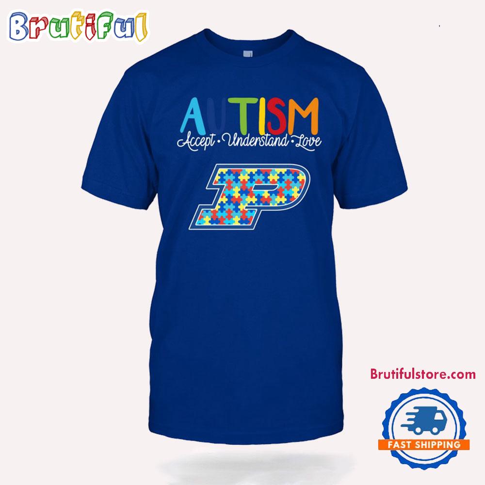 NCAA Purdue Boilermakers Autism Accept Understand Love T-Shirt