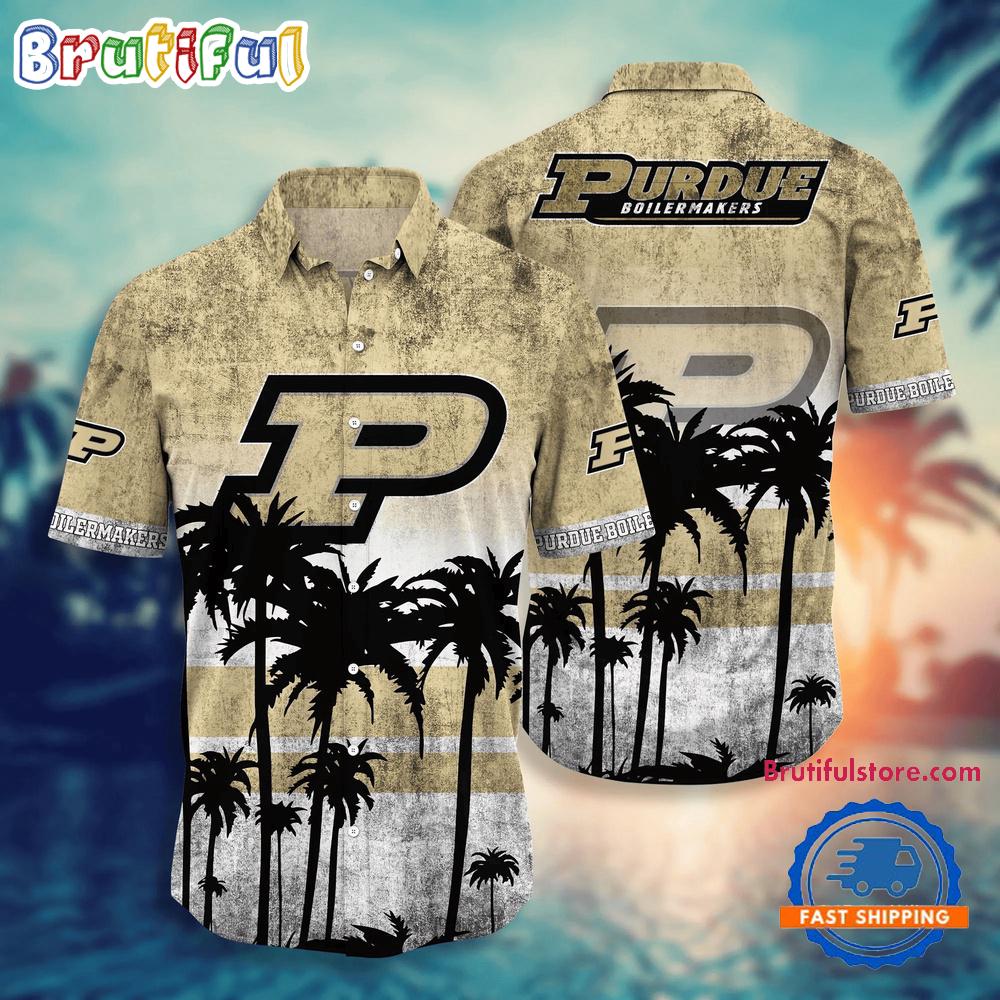 NCAA Purdue Boilermakers Palm Tree Tropical Summer Beach Hawaiian Shirt