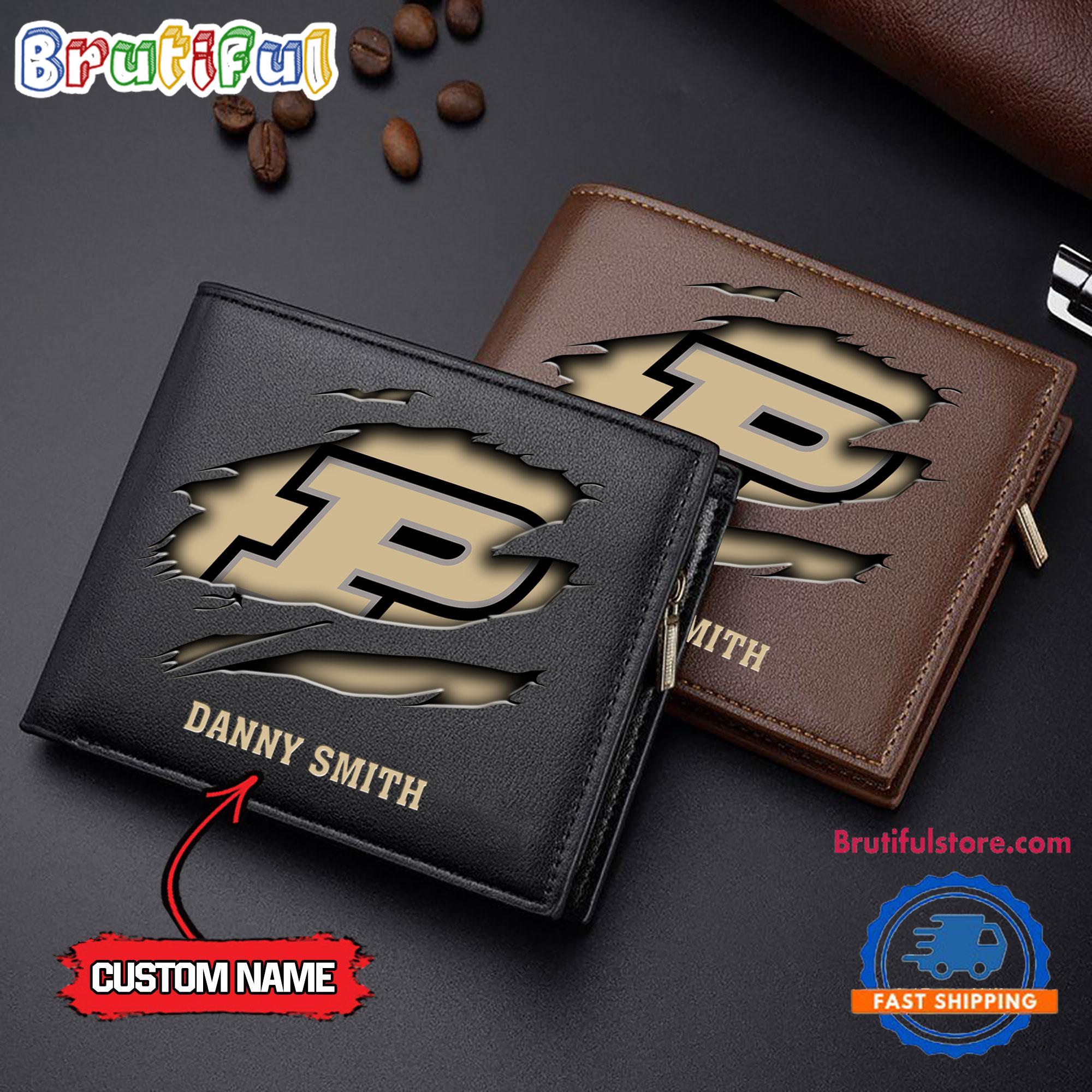 NCAA Purdue Boilermakers Sporty Custom Men's Leather Wallet