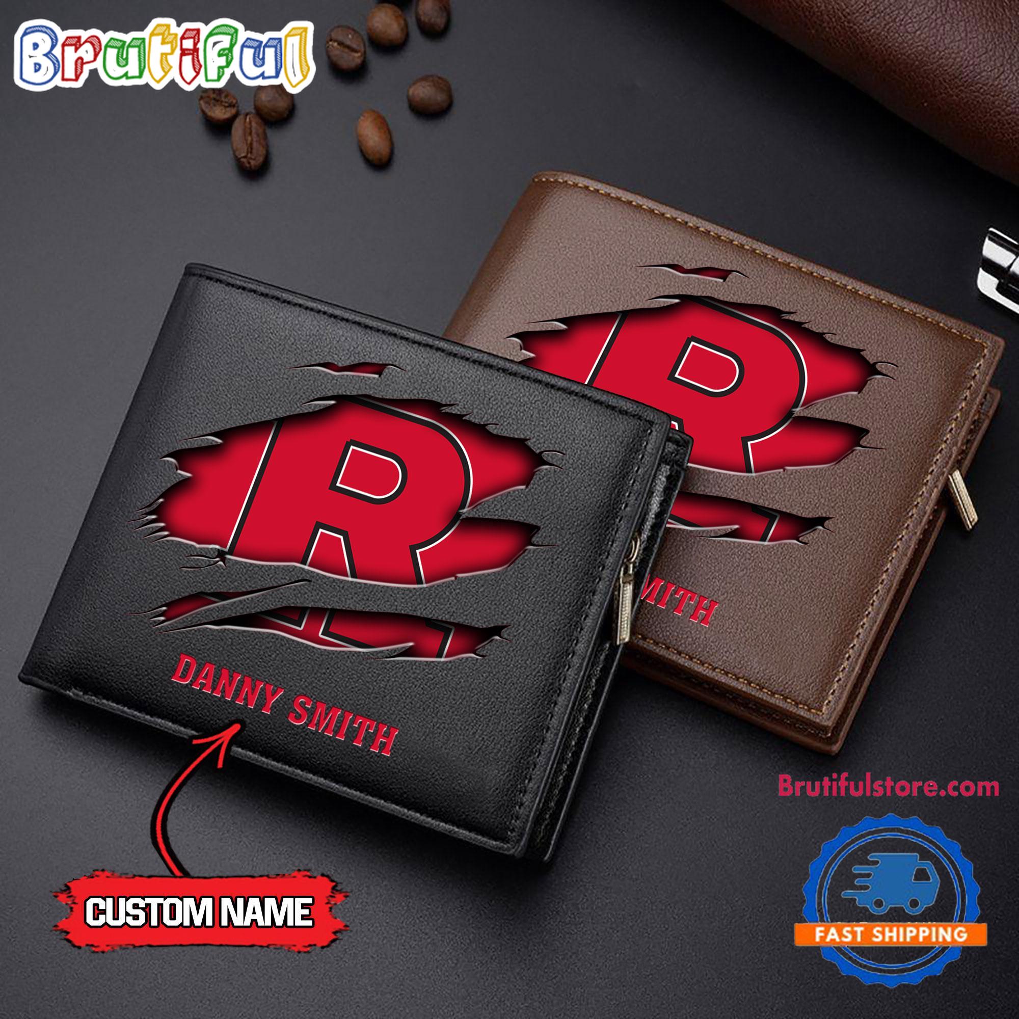 NCAA Rutgers Scarlet Knights Sporty Custom Men's Leather Wallet