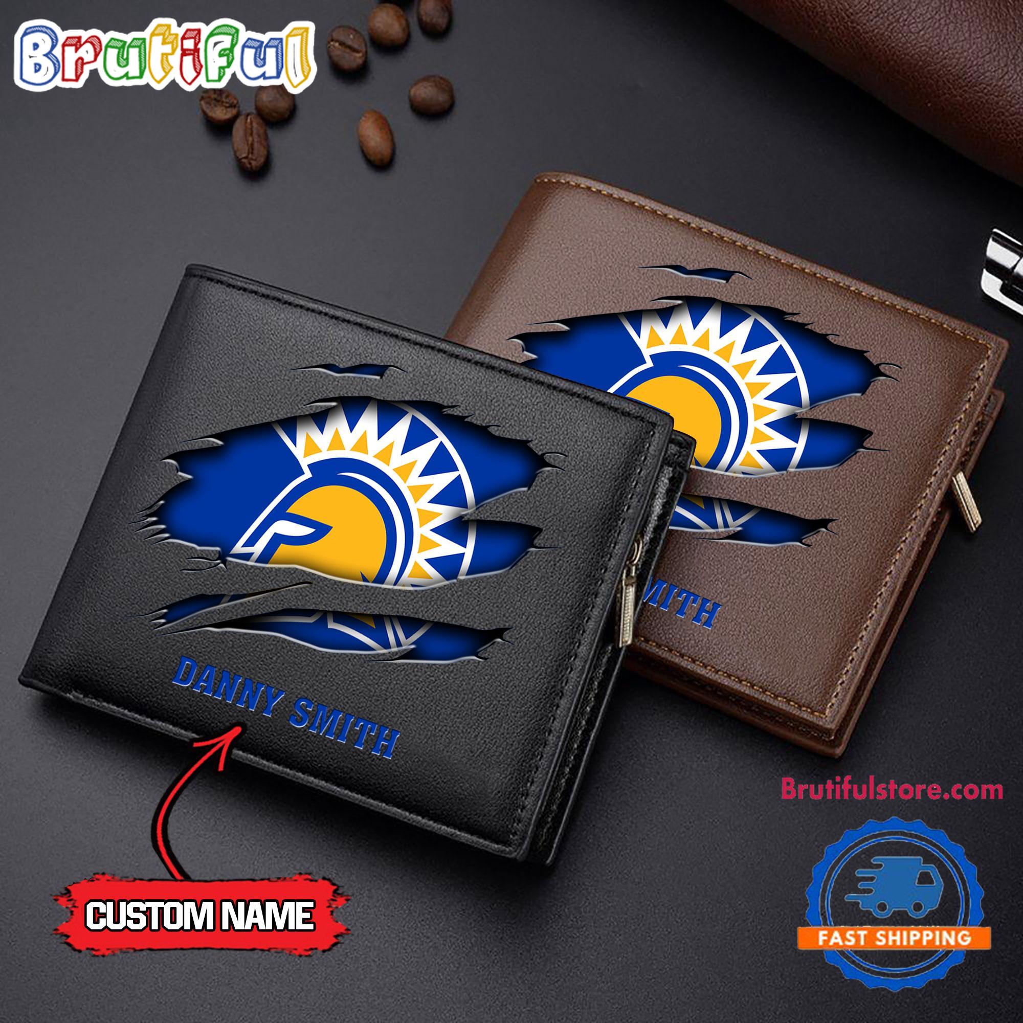 NCAA San Jose State Spartans Sporty Custom Men's Leather Wallet