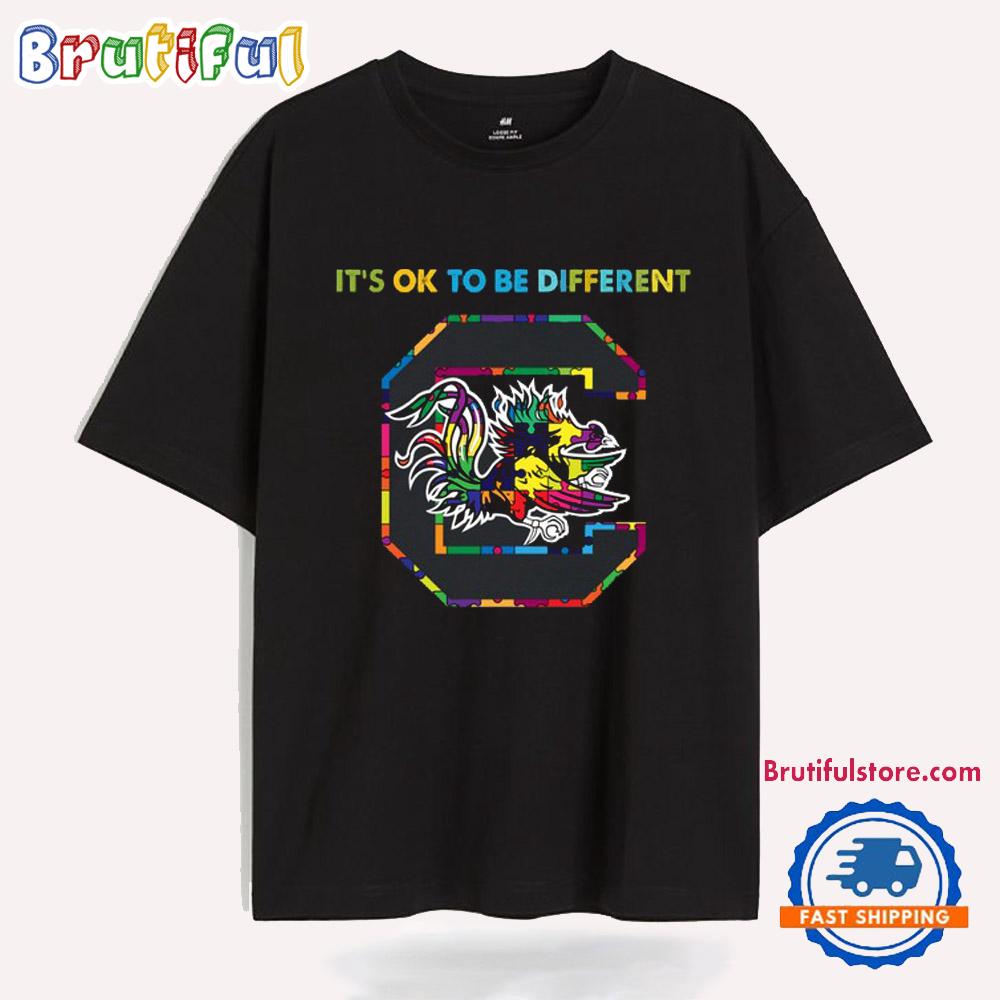 NCAA South Carolina Gamecocks Special Autism Awareness It's Ok To Be Different T-Shirt
