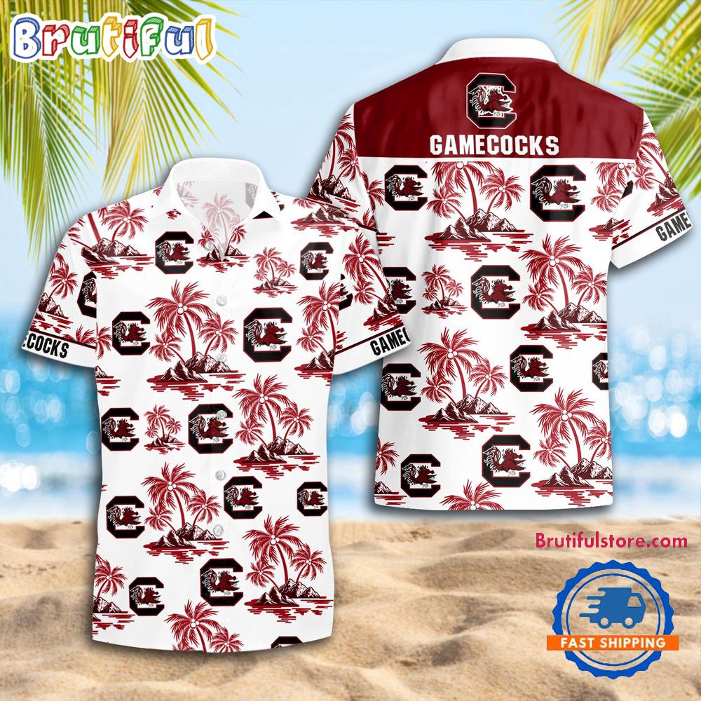 NCAA South Carolina Gamecocks Sporty Aloha Summer Hawaiian Shirt