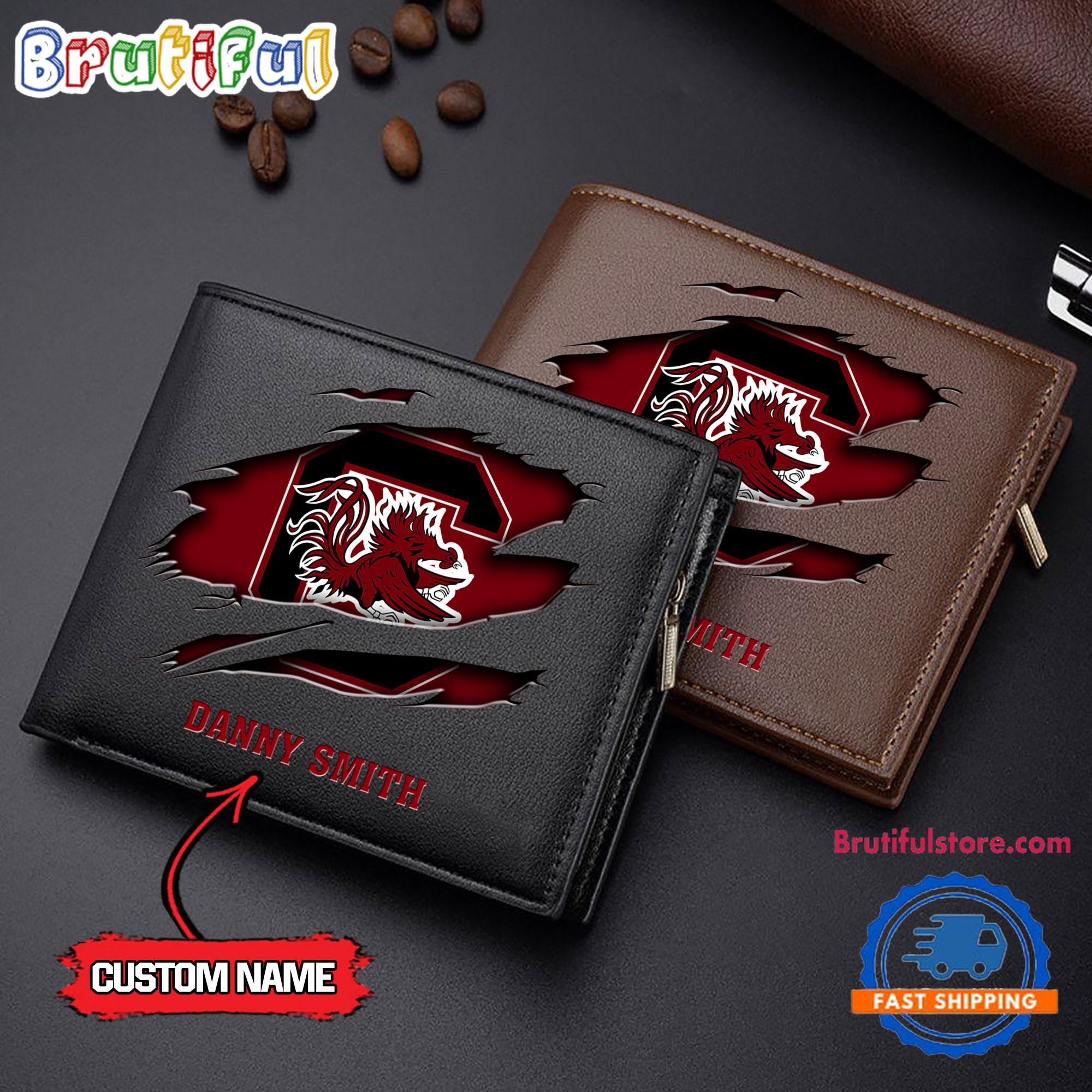 NCAA South Carolina Gamecocks Sporty Custom Men's Leather Wallet