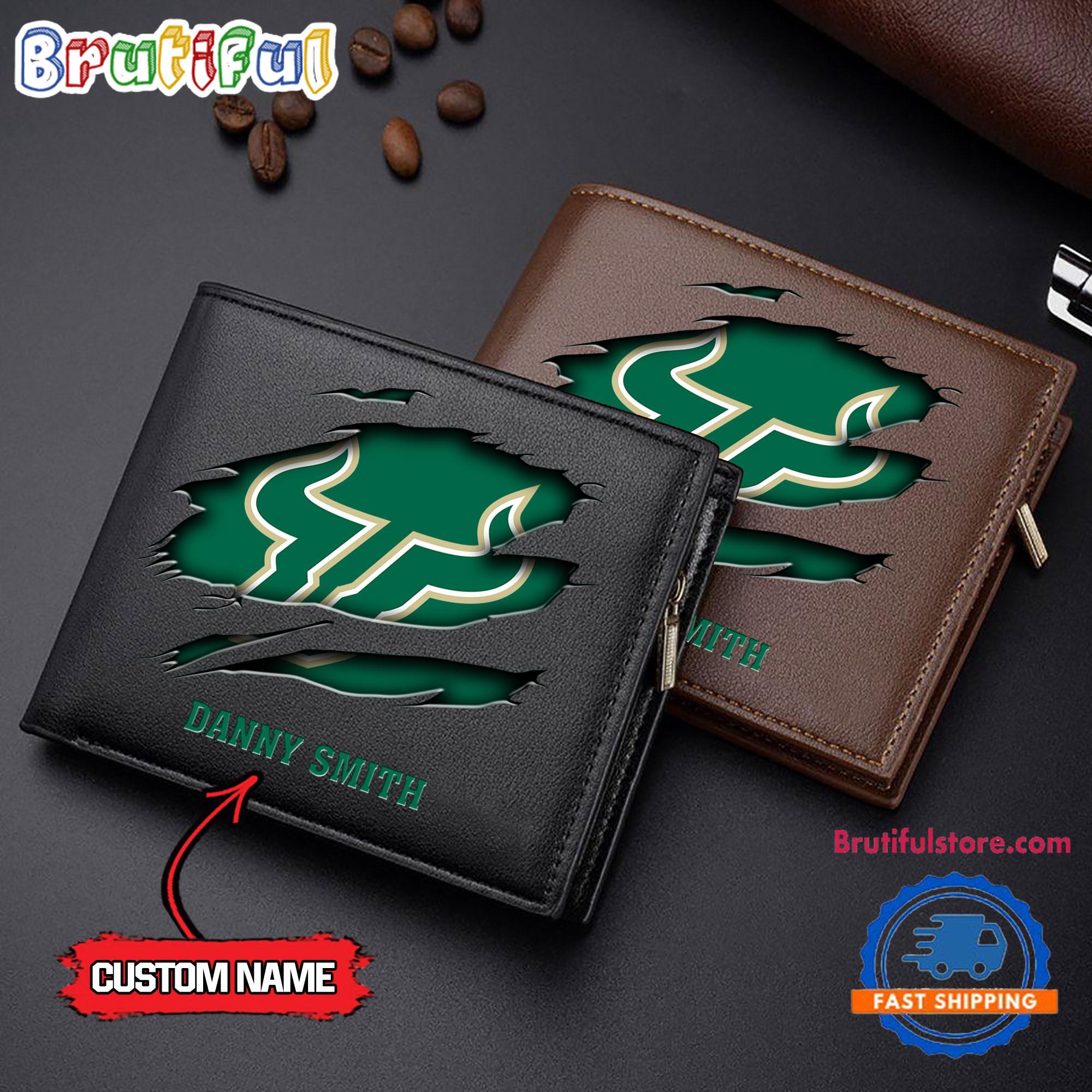 NCAA South Florida Bulls Sporty Custom Men's Leather Wallet