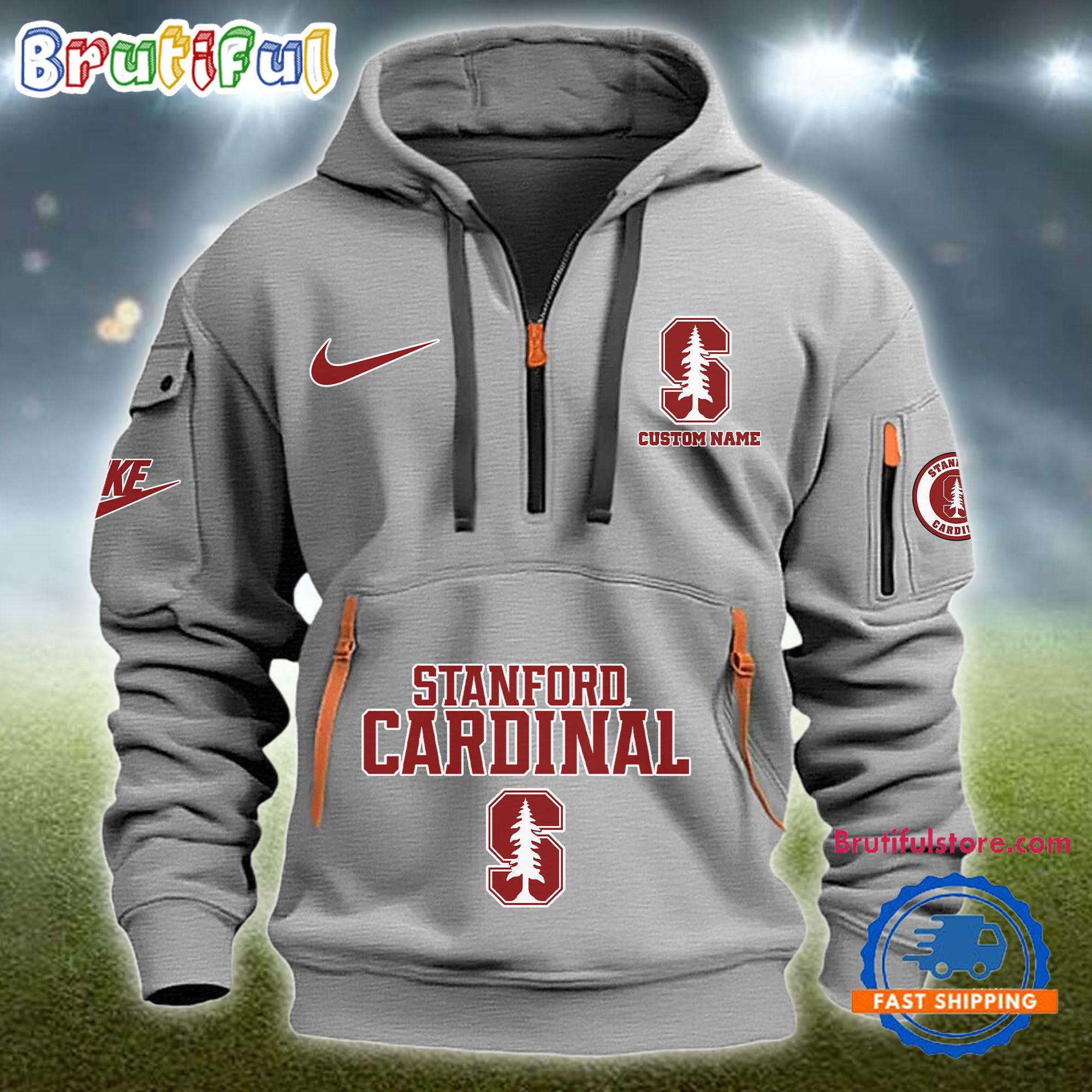 NCAA Stanford Cardinal Heavy Hoodie, Sporty Quarter Zip Hoodie