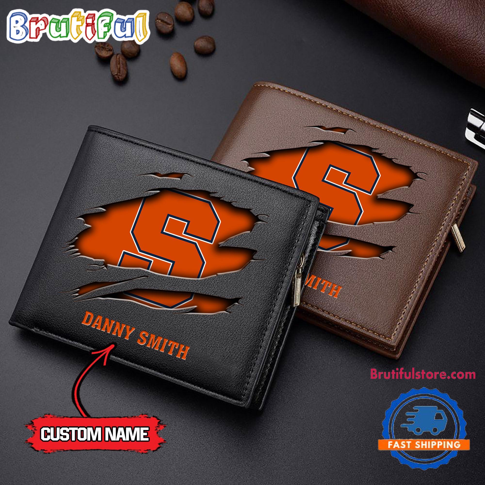 NCAA Syracuse Orange Sporty Custom Men's Leather Wallet