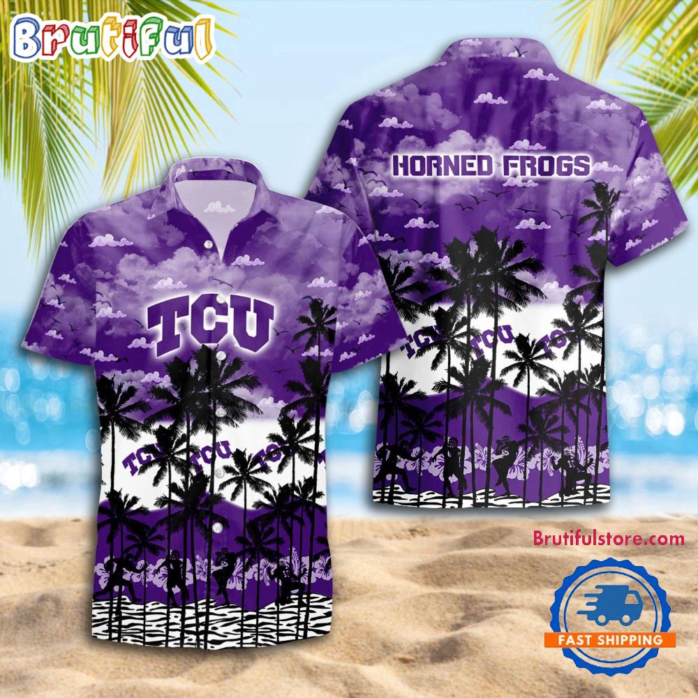 NCAA TCU Horned Frogs Palm Tree Hawaiian Shirt