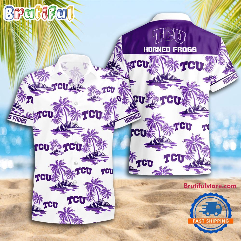 NCAA TCU Horned Frogs Sporty Aloha Summer Hawaiian Shirt