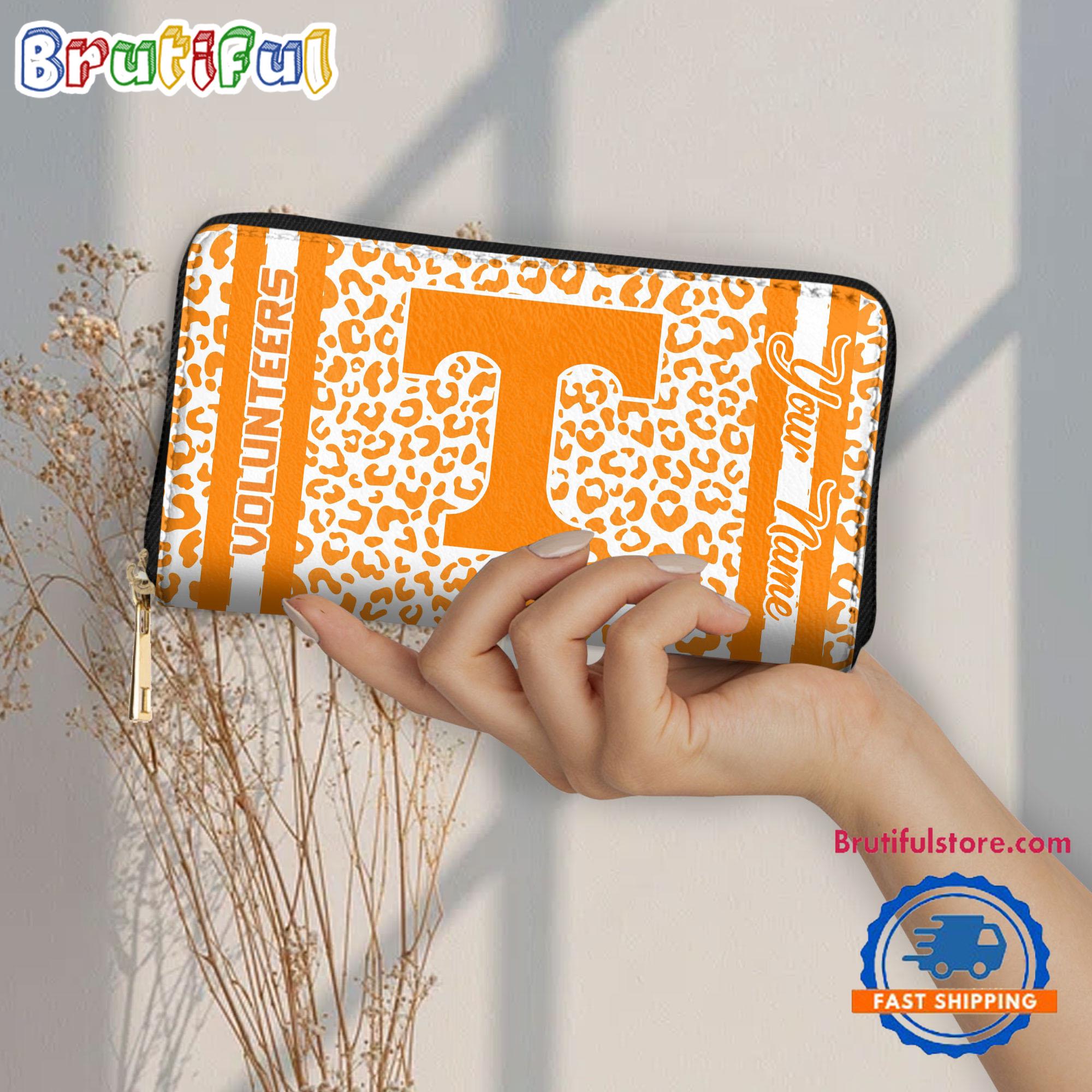 NCAA Tennessee Volunteers Leopard Women's Zip Around Wallet, Sporty Women's Wallet