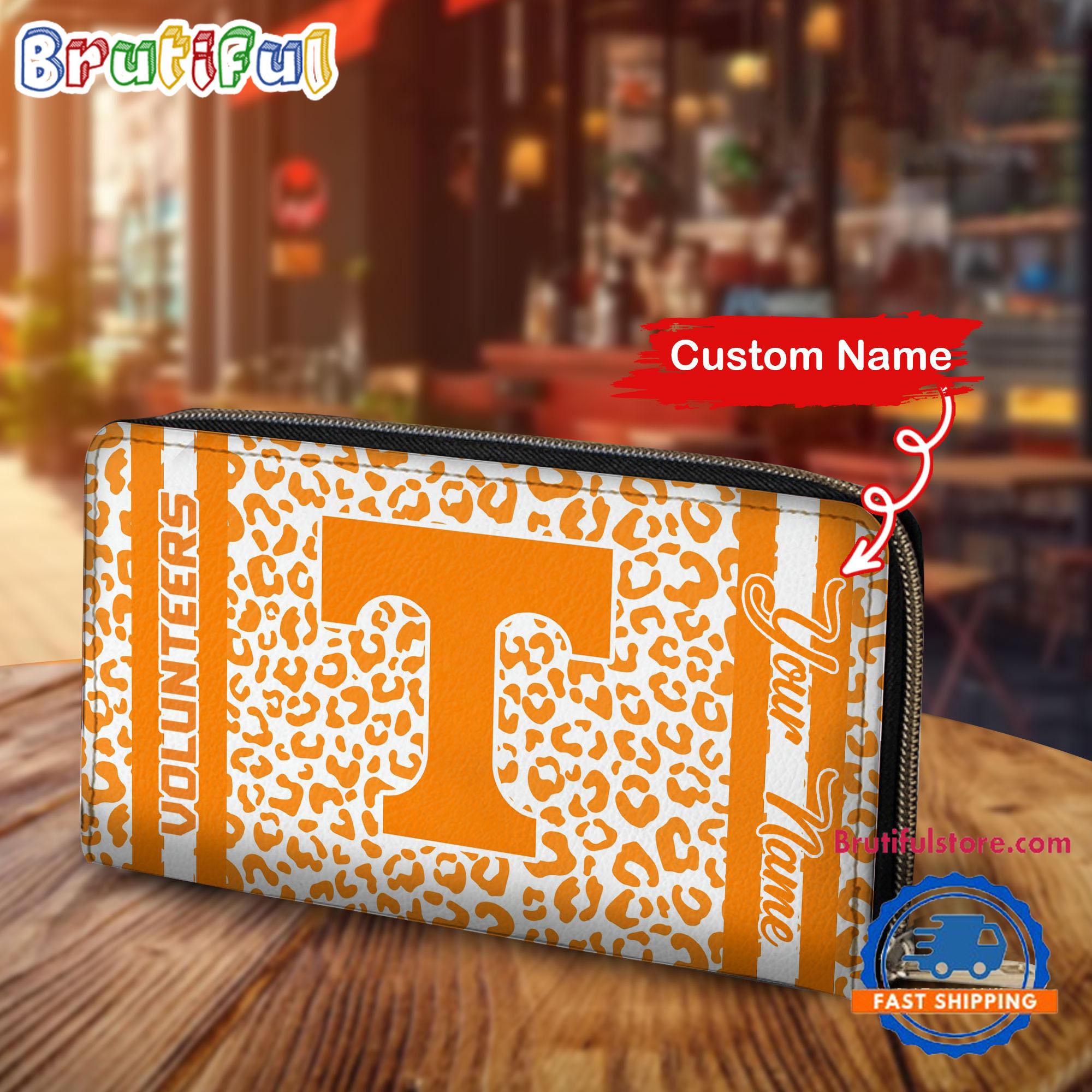 NCAA Tennessee Volunteers Leopard Women's Zip Around Wallet, Sporty Women's Wallet