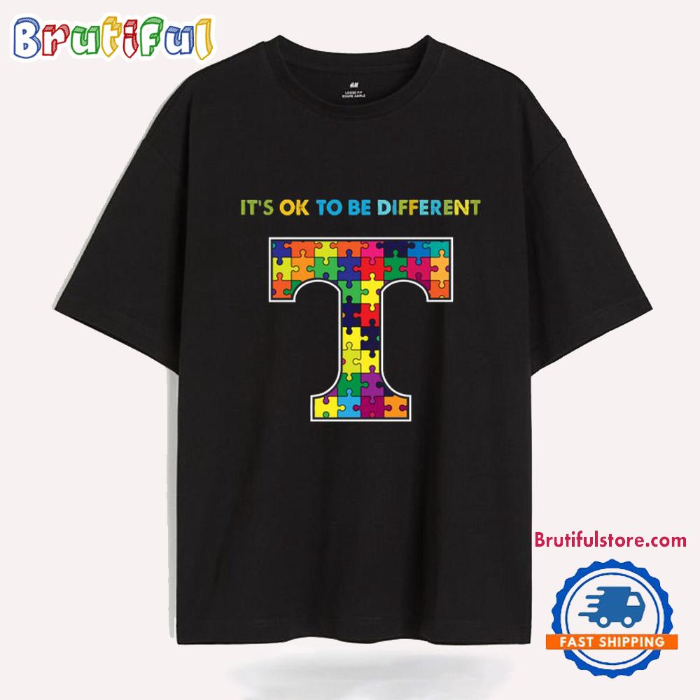 NCAA Tennessee Volunteers Special Autism Awareness It's Ok To Be Different T-Shirt
