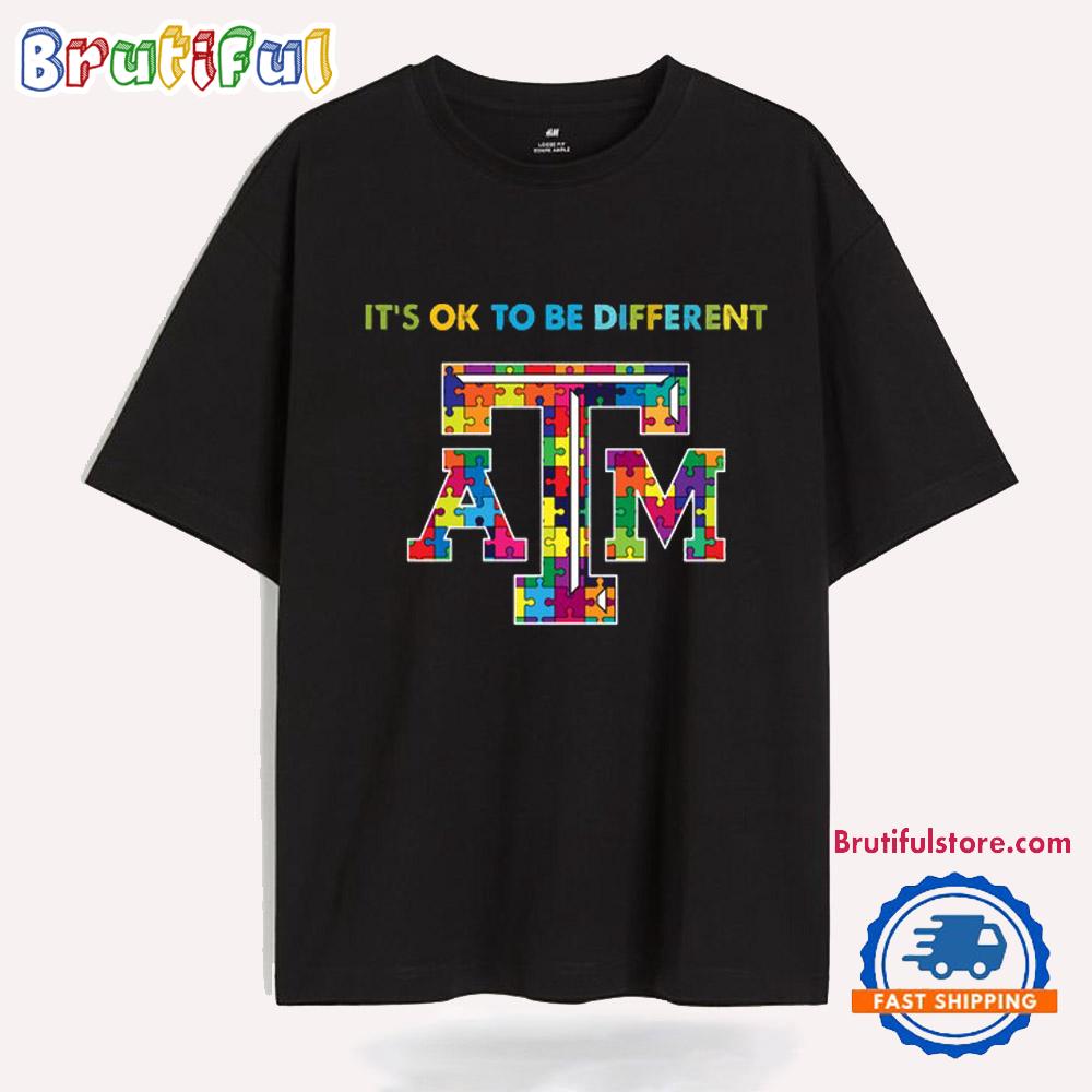NCAA Texas A&M Aggies Special Autism Awareness It's Ok To Be Different T-Shirt