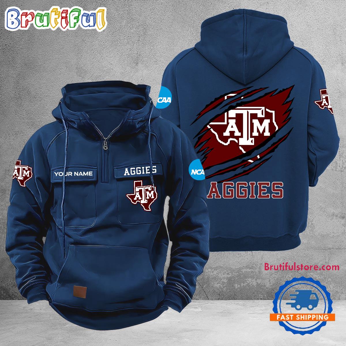 NCAA Texas A&M Aggies Sport Team Design Logo Name Cargo Hoodie