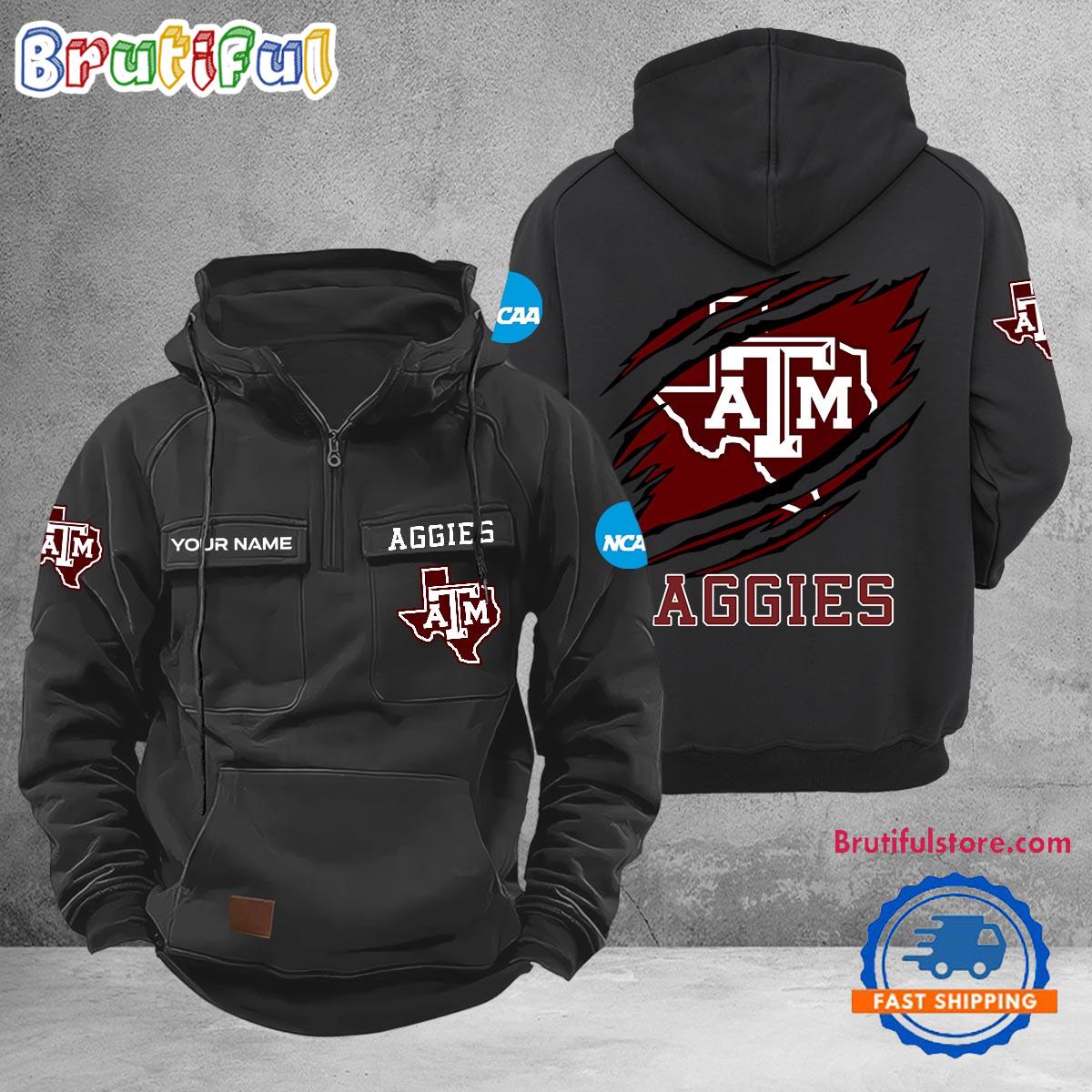 NCAA Texas A&M Aggies Sport Team Design Logo Name Cargo Hoodie
