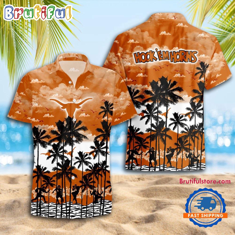 NCAA Texas Longhorns Palm Tree Hawaiian Shirt
