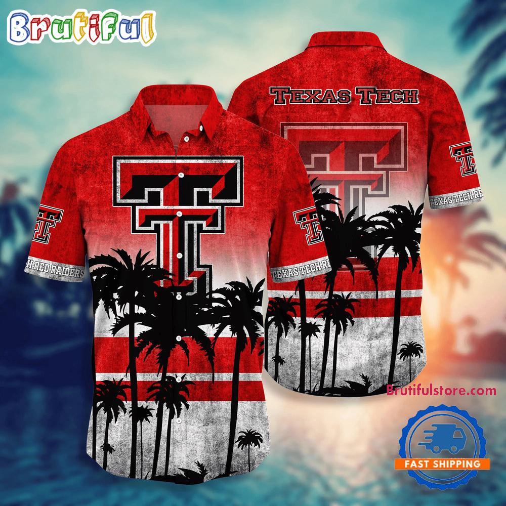 NCAA Texas Tech Red Raiders Palm Tree Tropical Summer Beach Hawaiian Shirt