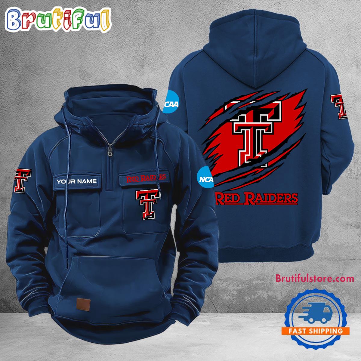 NCAA Texas Tech Red Raiders Sport Team Design Logo Name Cargo Hoodie