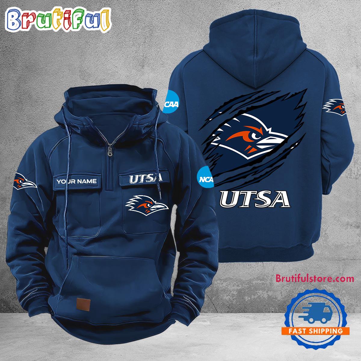 NCAA UTSA Roadrunners Sport Team Design Logo Name Cargo Hoodie