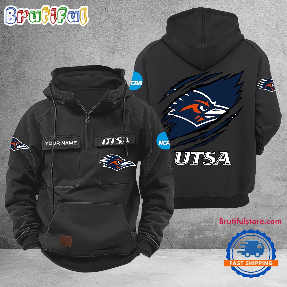 NCAA UTSA Roadrunners Sport Team Design Logo Name Cargo Hoodie